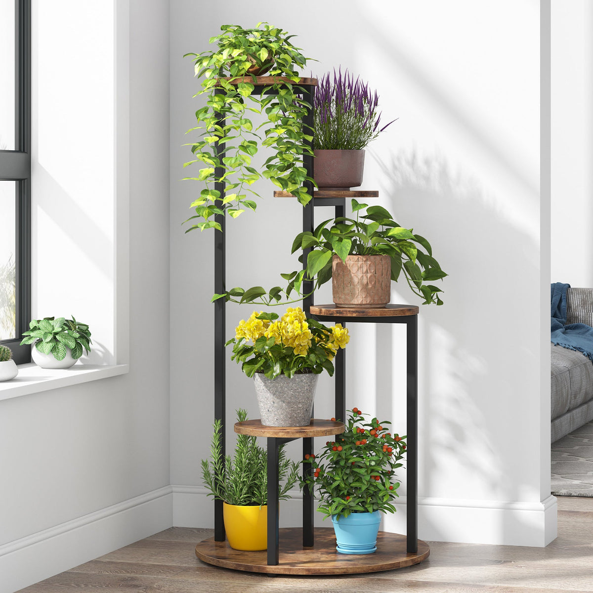 Little Tree 5-Tier Plant Stand, Corner Plant Shelf Flower Pot Stands