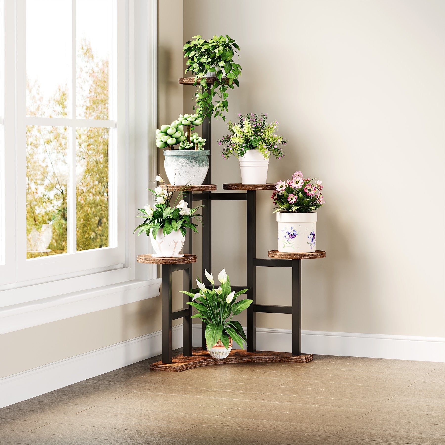 6-Tier Corner Plant Stand Flower Shelf, image size:1800x1800