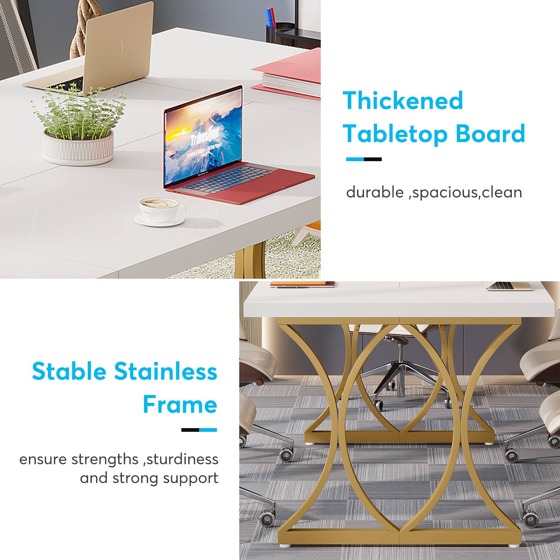 Tribesigns Executive Desk, 63" Modern Computer Desk Home Office Table Tribesigns