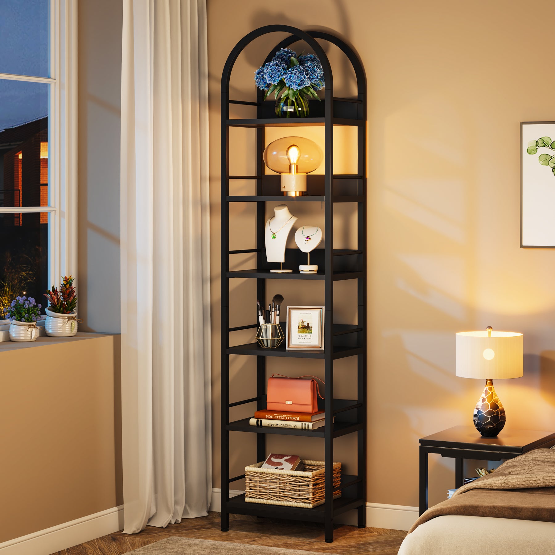 6-Tier Bookshelf 78.7" Narrow Bookcase
