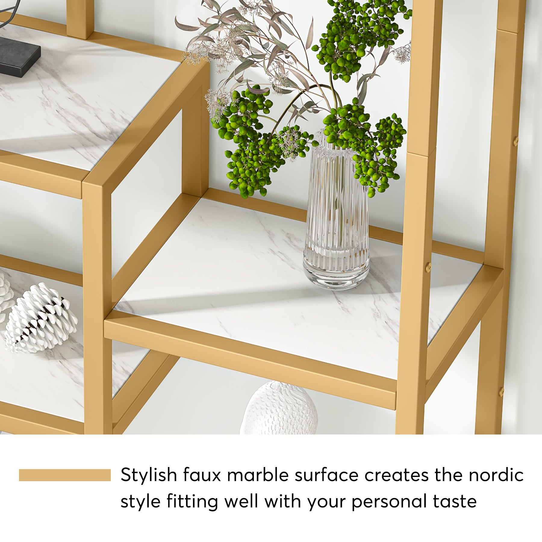 Modern Bookshelf, 8-Open Shelf Etagere Bookcase