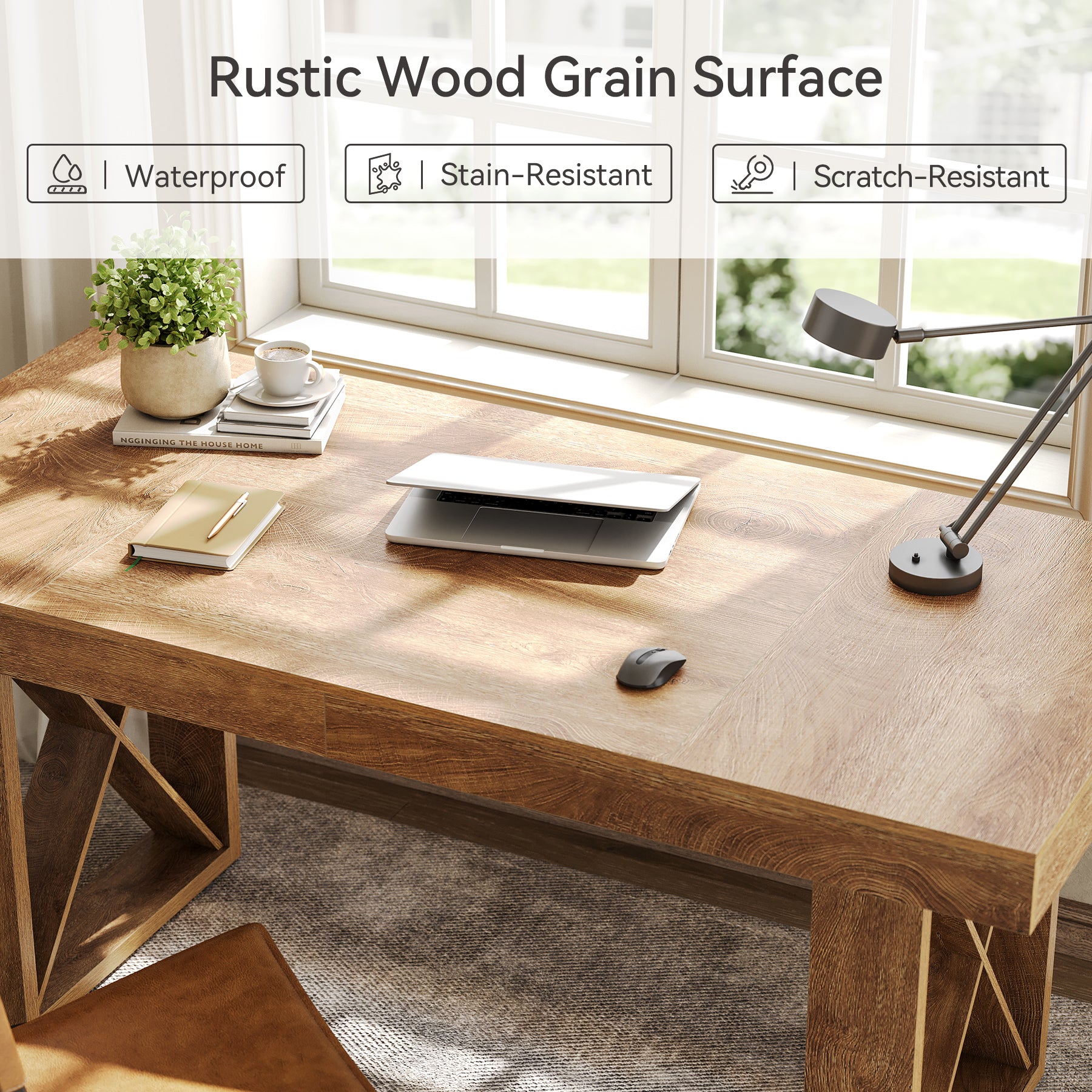 Farmhouse 63" Computer Desk Study Writing Table