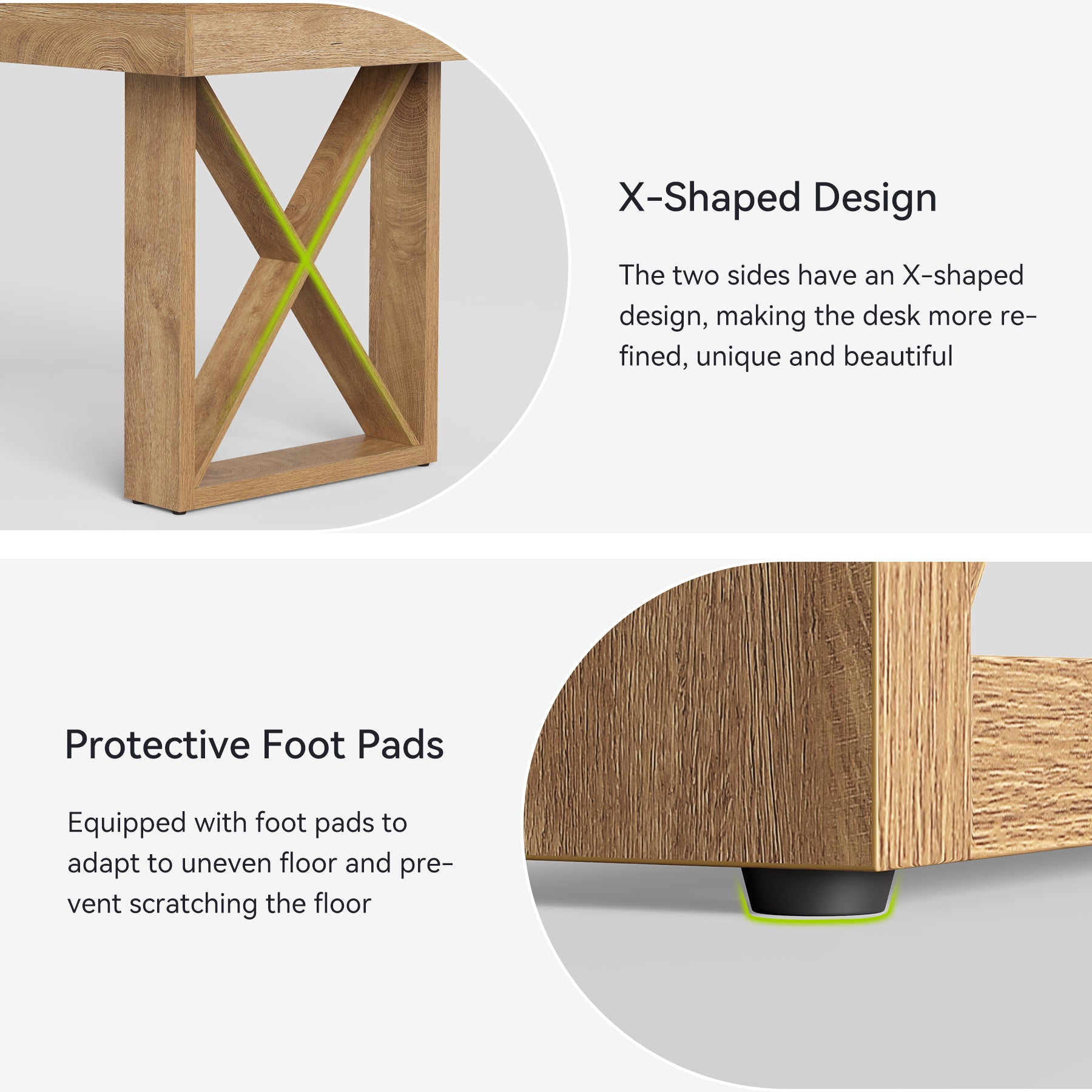 63" Farmhouse  Dining Table Kitchen Table for 4