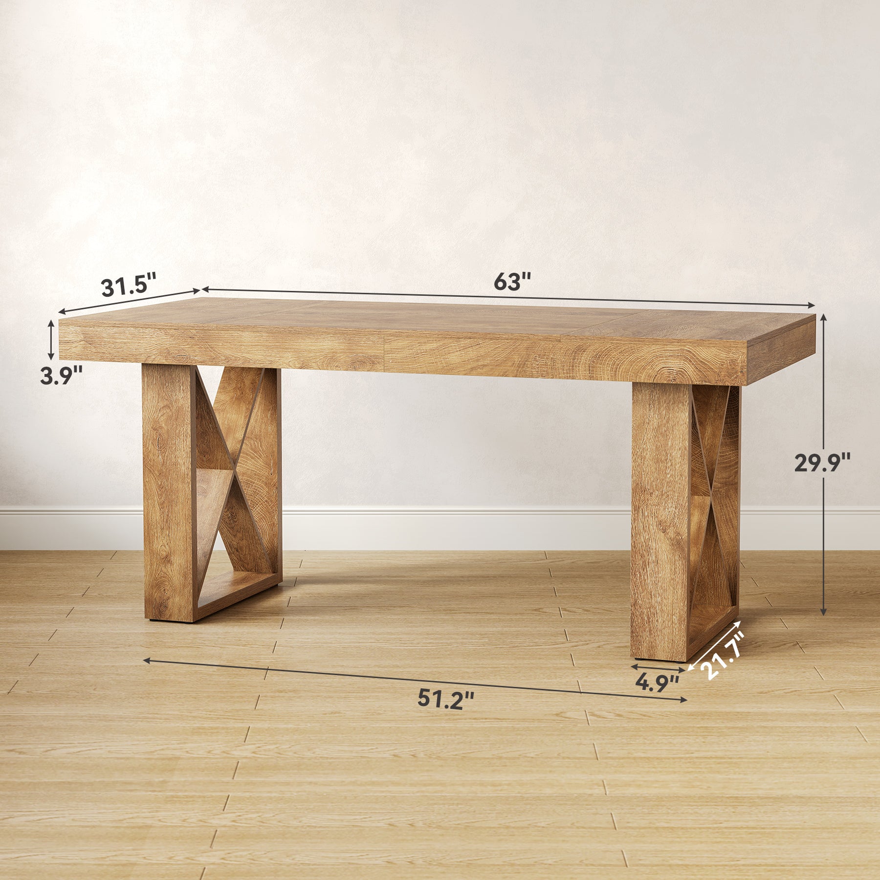 Farmhouse 63" Computer Desk Study Writing Table