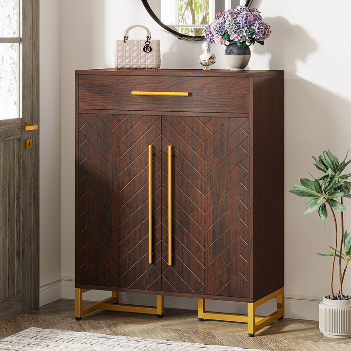 Tribesigns Shoe Cabinet, 20 Pair Shoe Organizer with Drawer & Adjustable Shelves Tribesigns