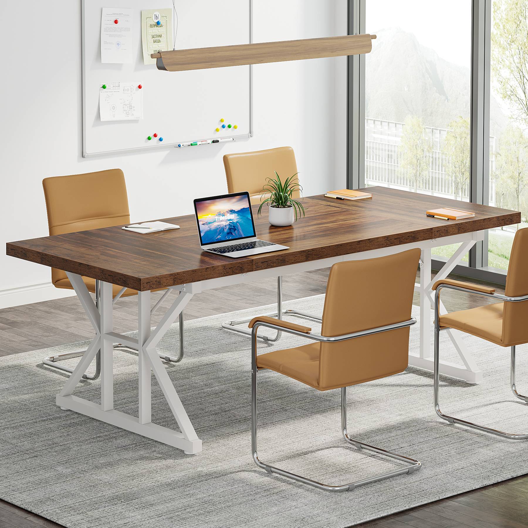 Tribesigns Conference Table, 6FT Rectangle Meeting Room Table Executive Desk Tribesigns