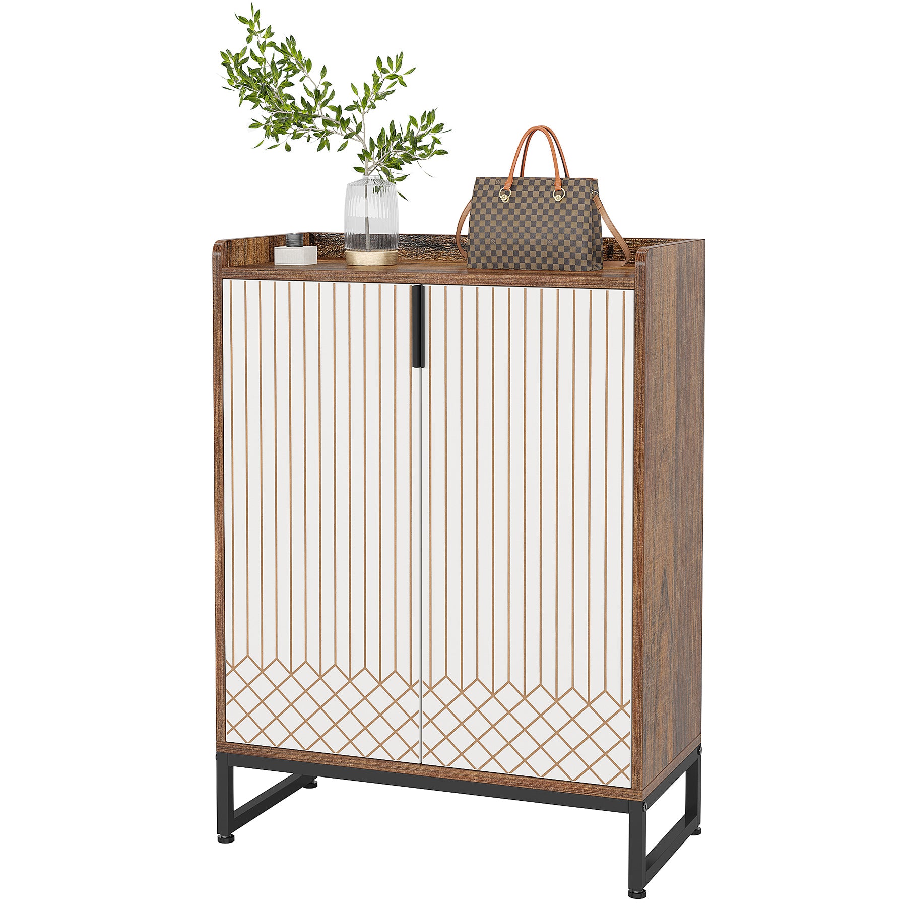 5-Tier Shoe Cabinet with Doors