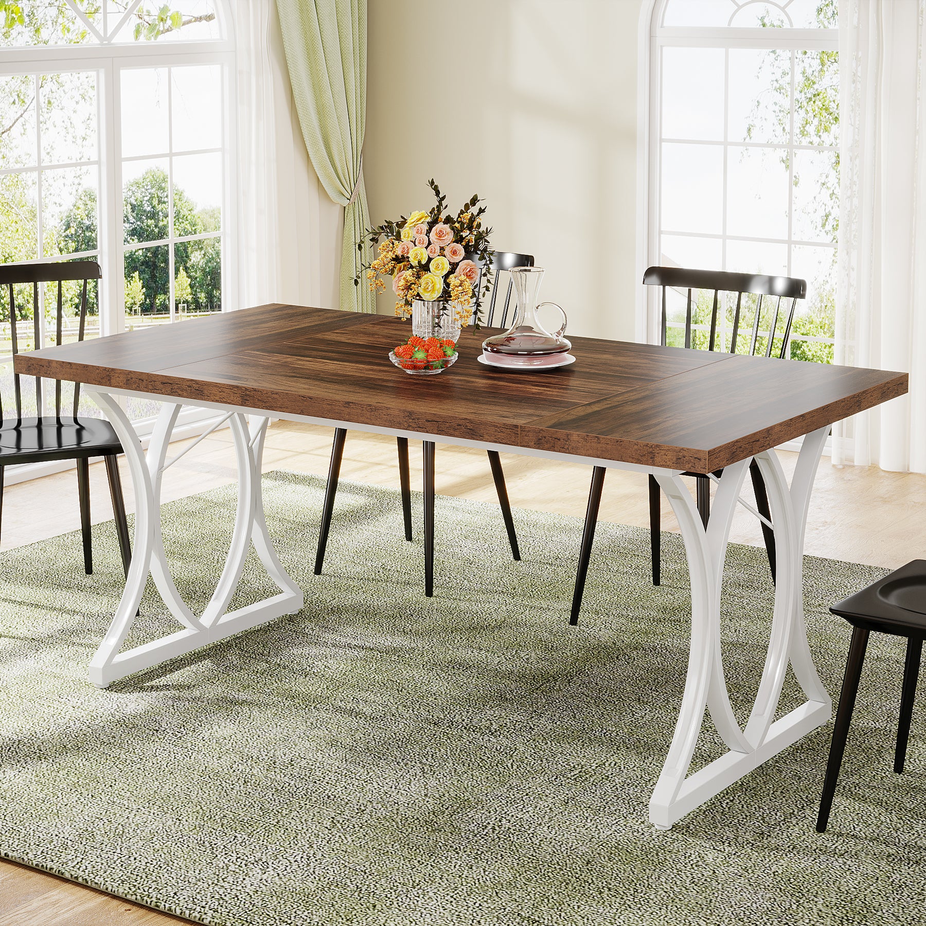 63" Dining Table Farmhous Kitchen Table