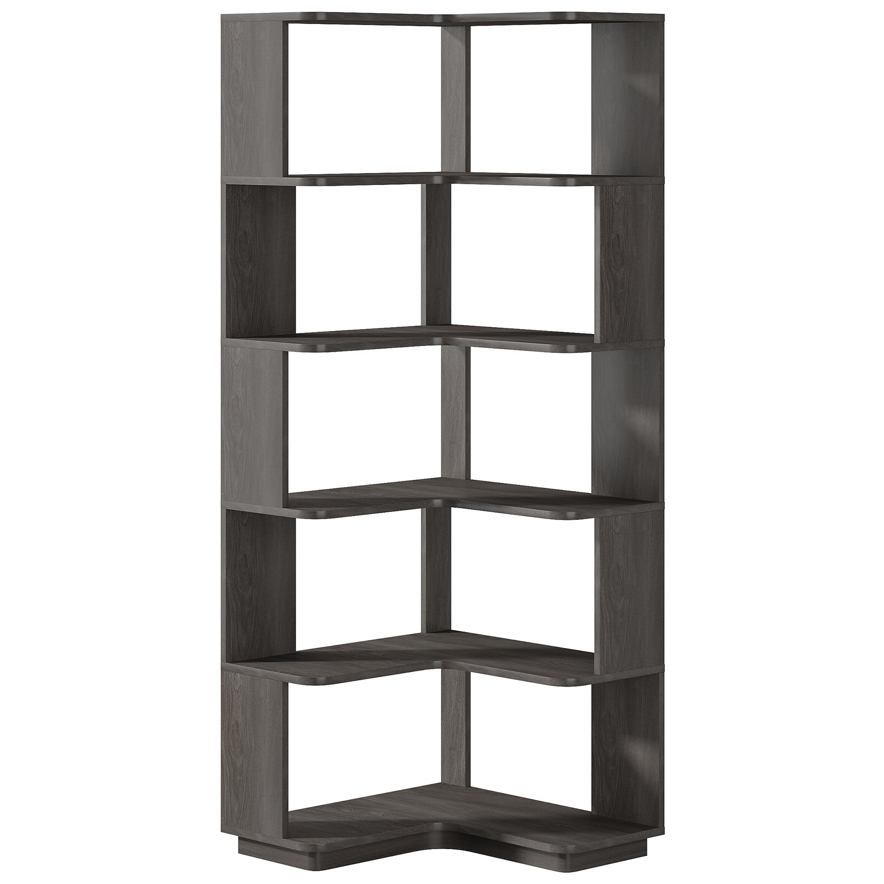 Corner Bookshelf, 6-Tier Corner Bookcase Display Rack Tribesigns