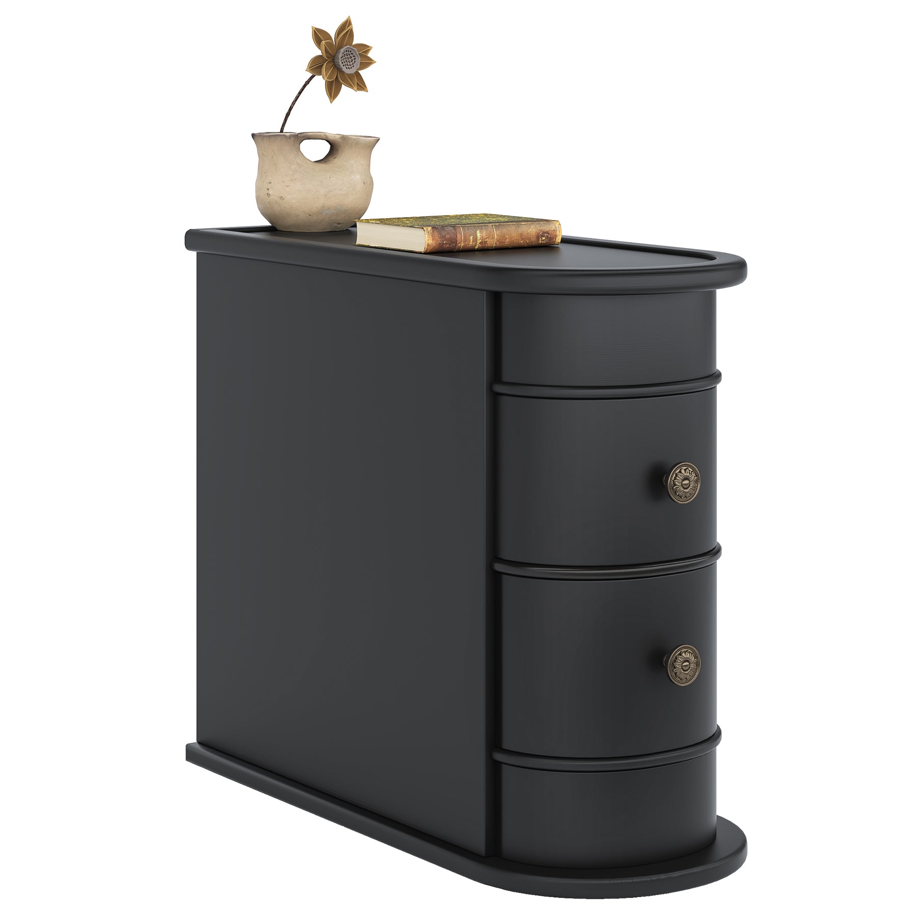 Wood End Table with 2 Drawers