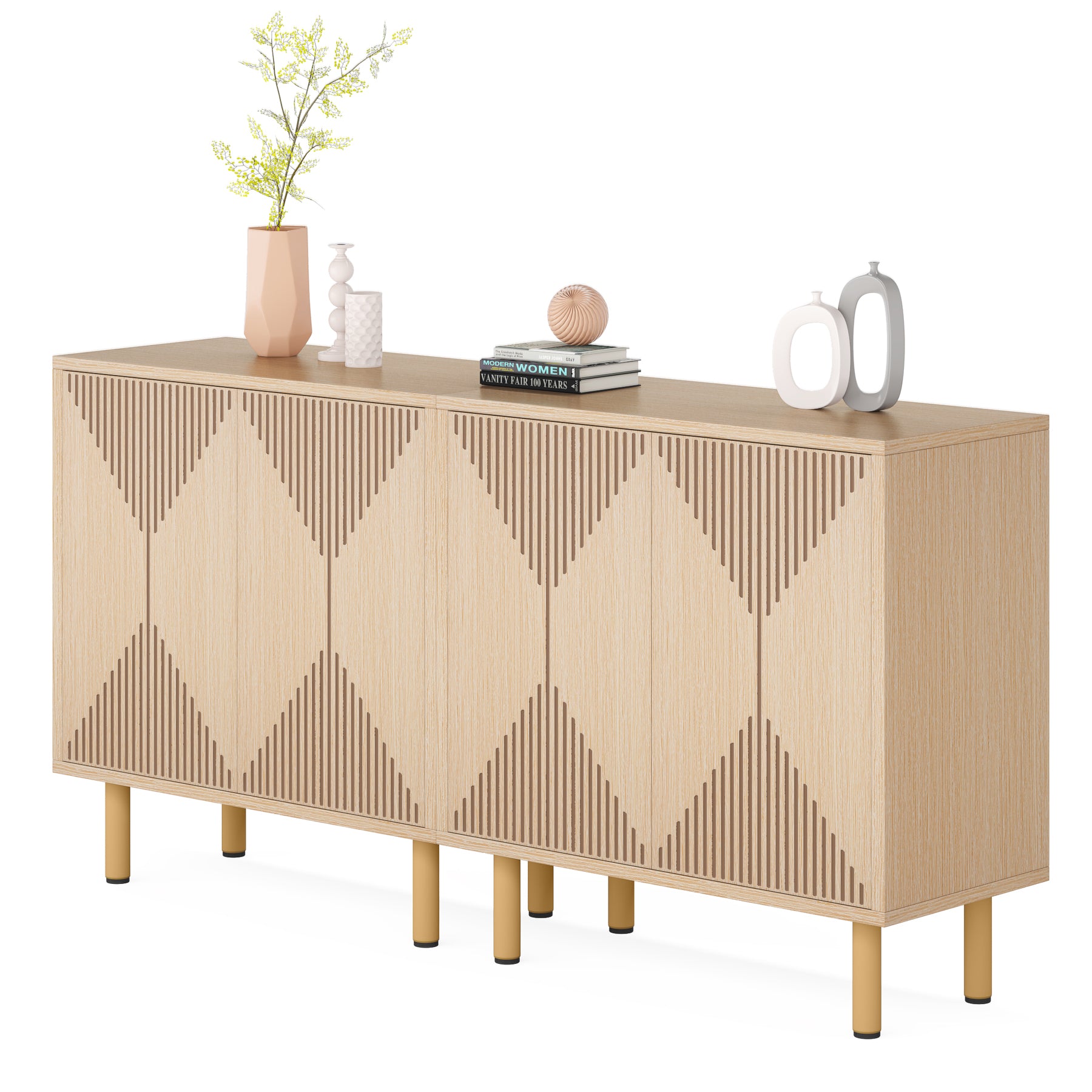 Wood Sideboard Buffet Storage Cabinet with Doors