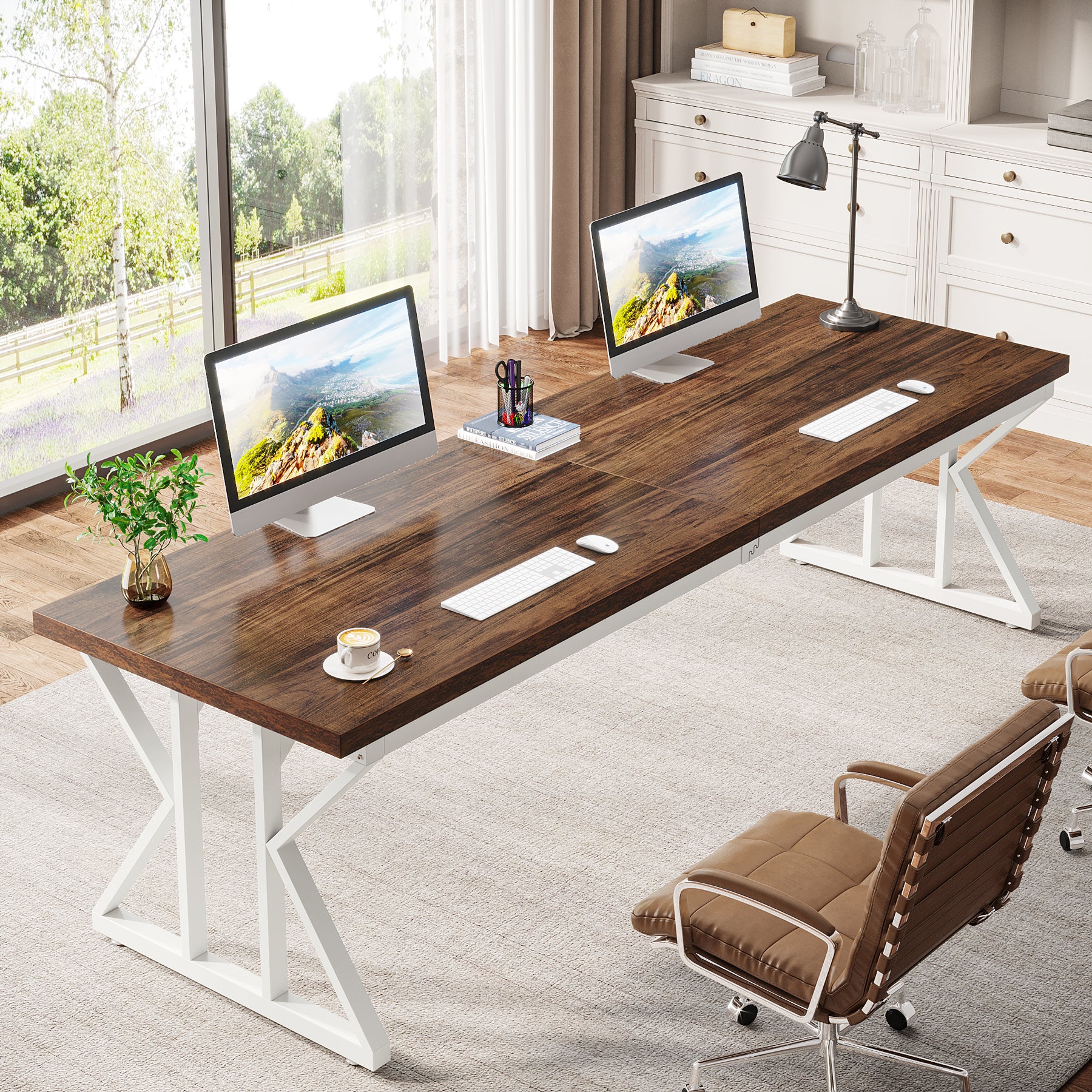 78.7" Executive Desk Two Person Desk