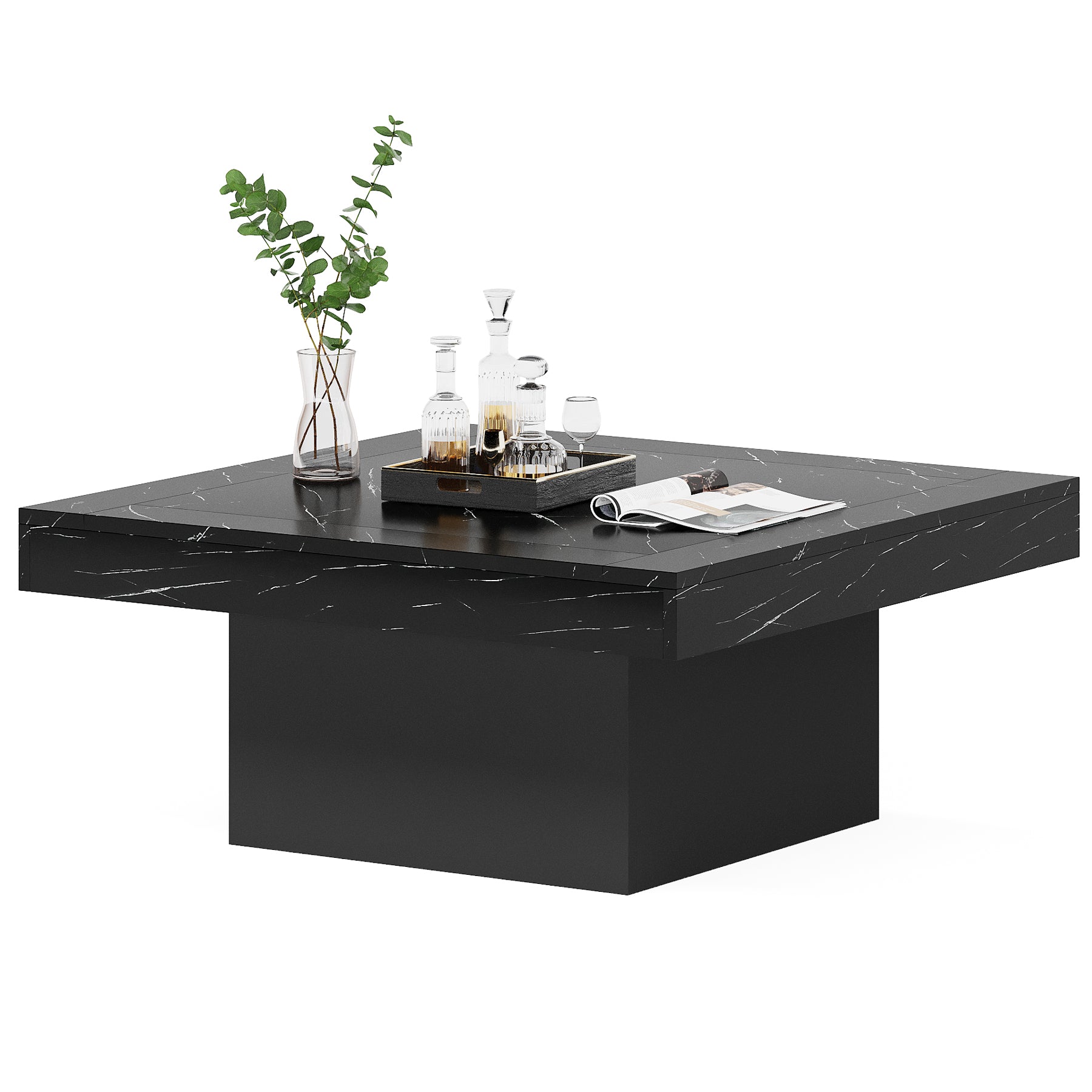 Square Coffee Table with LED Light