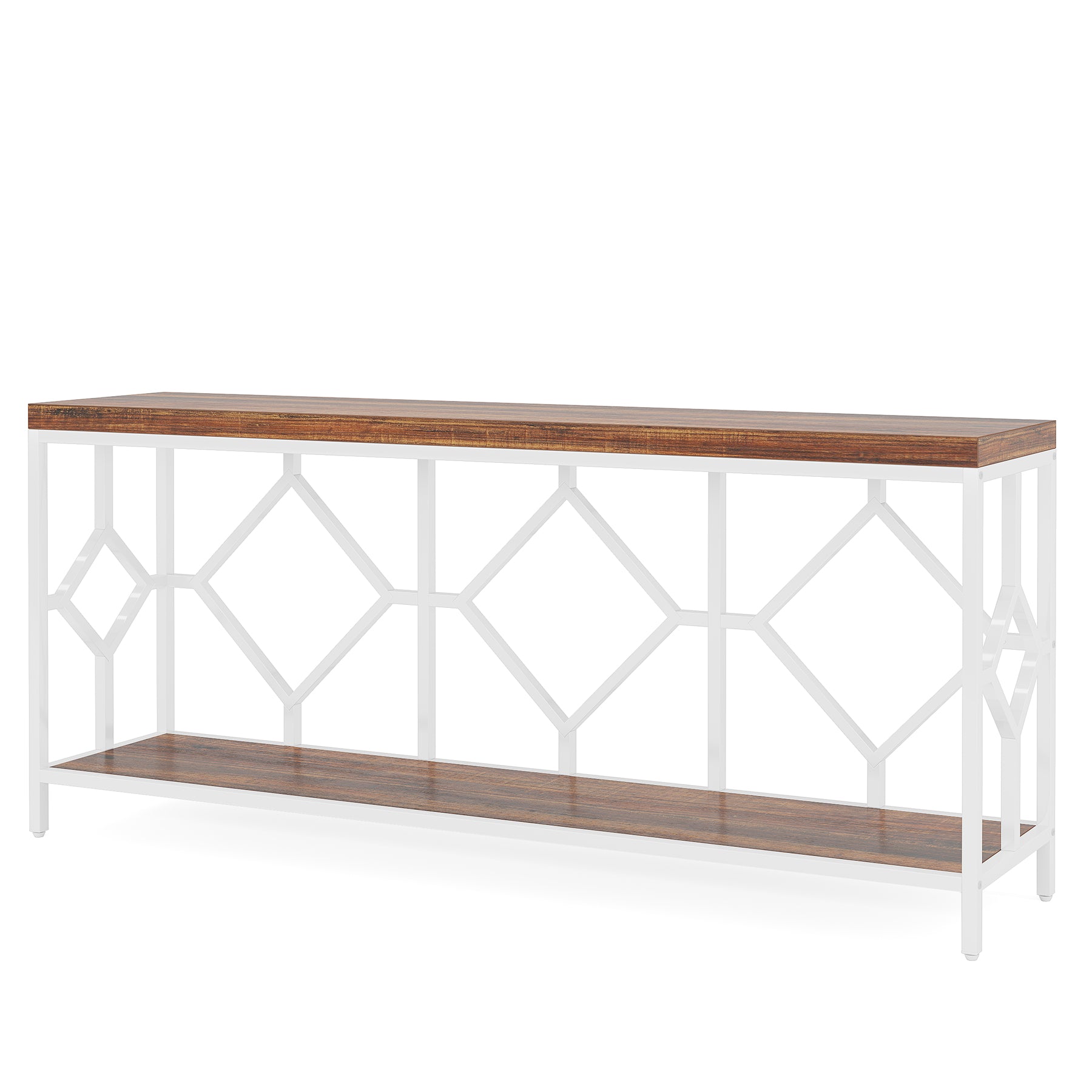 2-Tier Console Table, 71" Extra Long Sofa Table with Open Storage Shelf Tribesigns