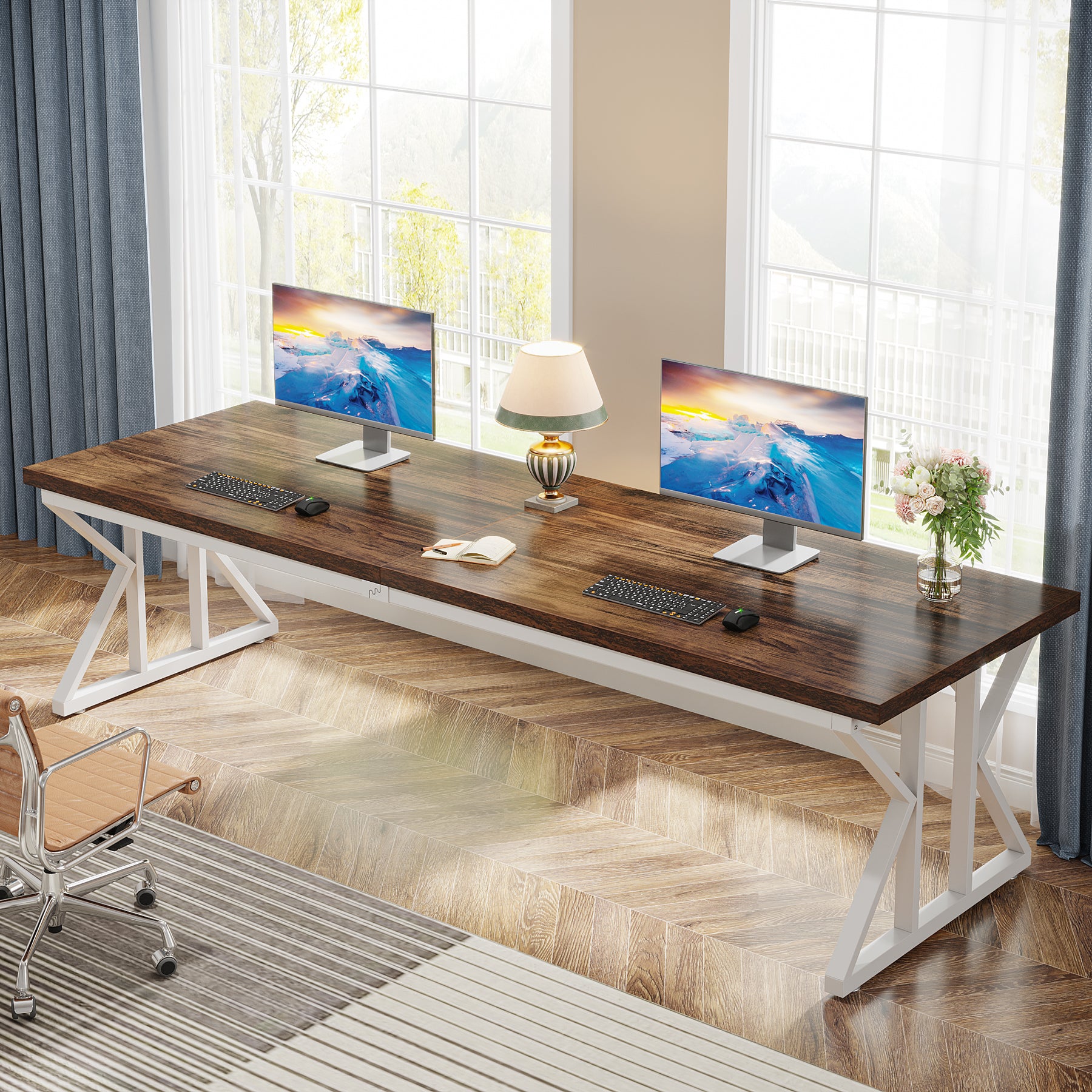 78.7" Executive Desk Two Person Desk