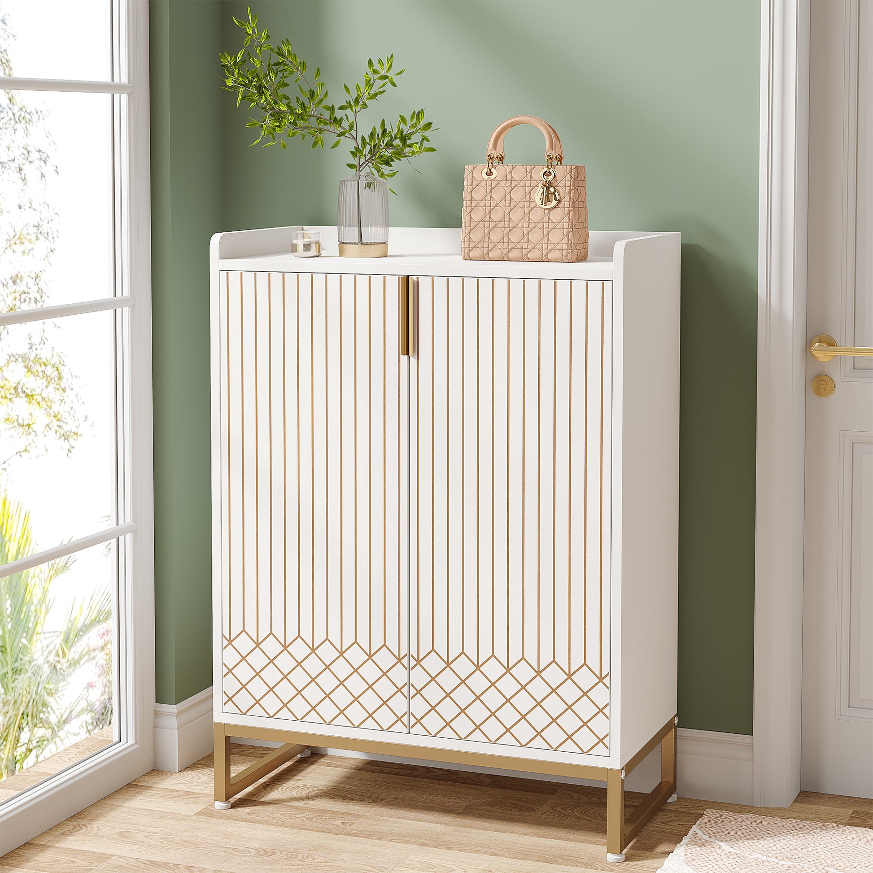 5-Tier Shoe Cabinet with Doors