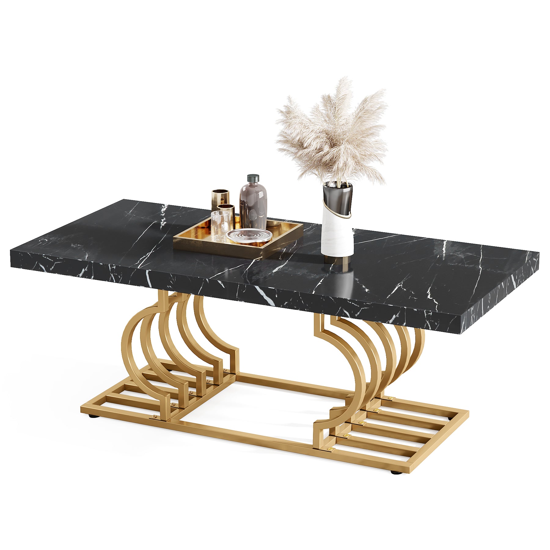 47" Faux Marble Coffee Table