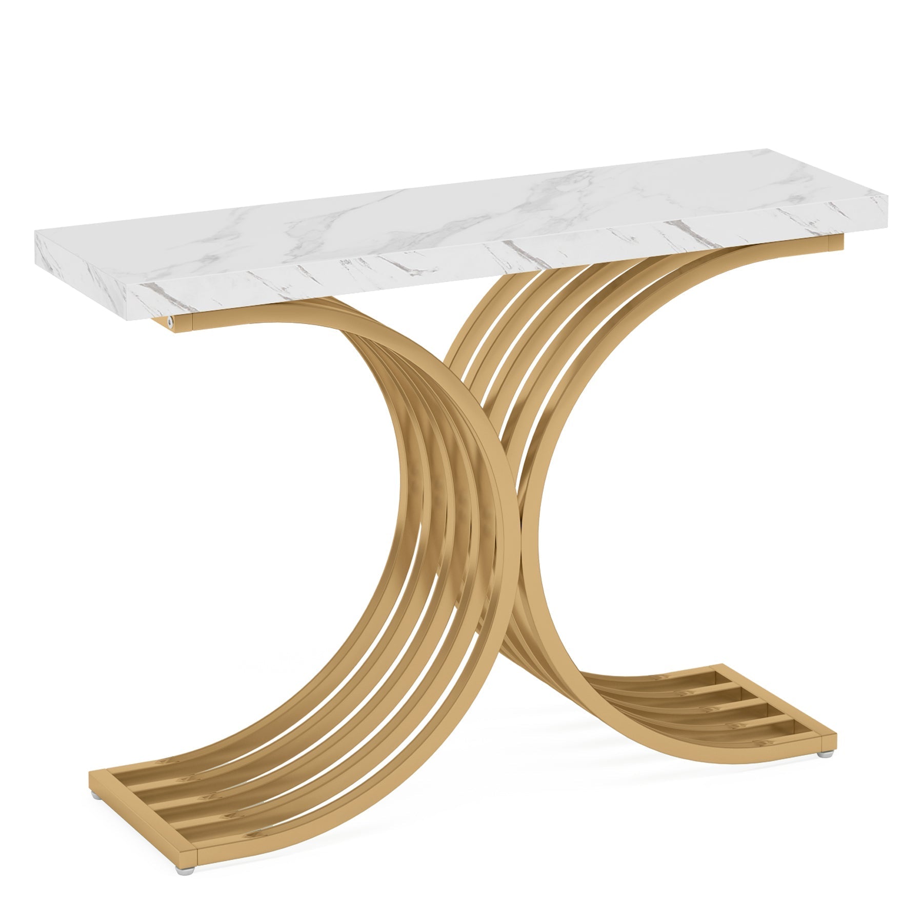 39" Console Table, Modern Faux Marble Entryway Sofa Table Tribesigns