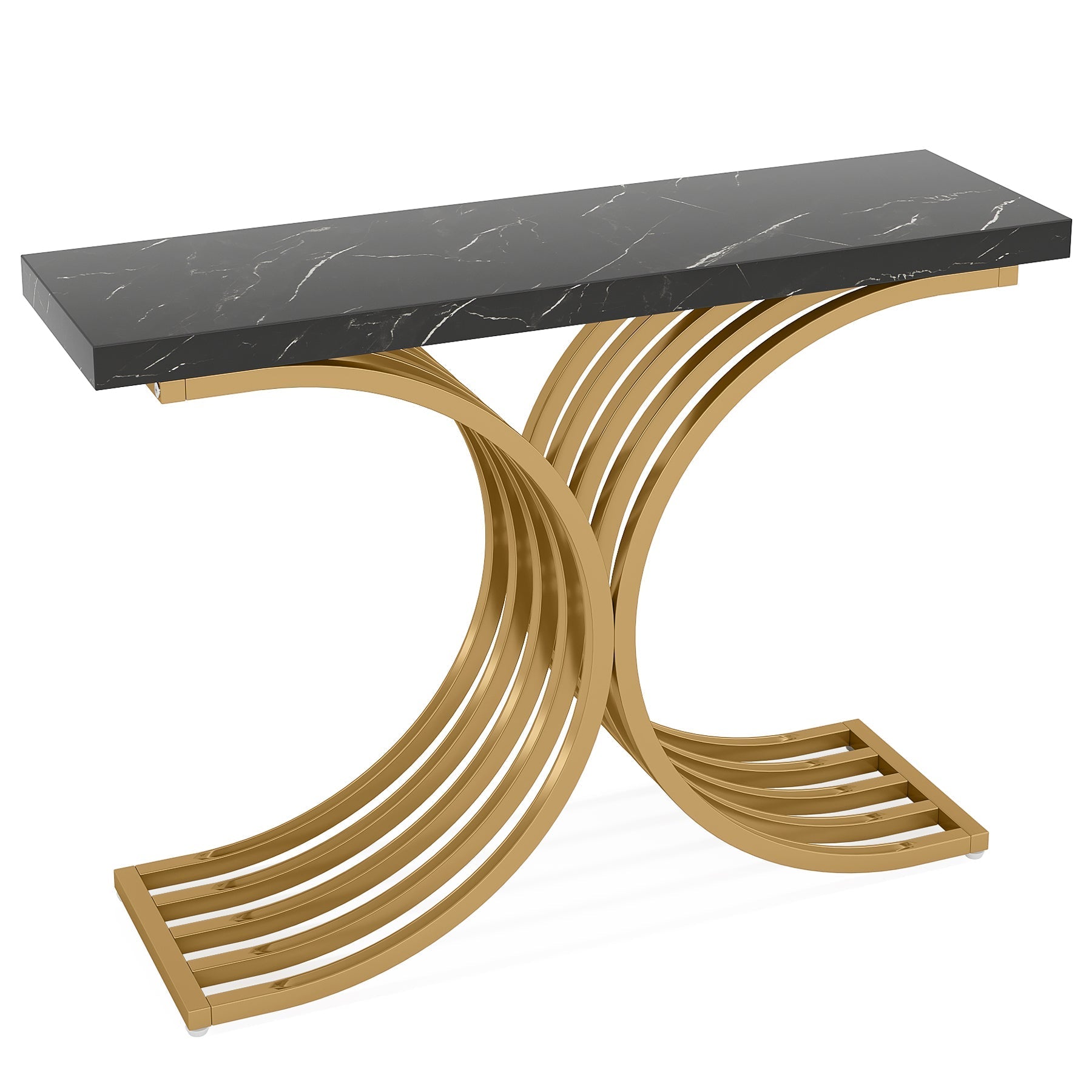 39" Console Table, Modern Faux Marble Entryway Sofa Table Tribesigns