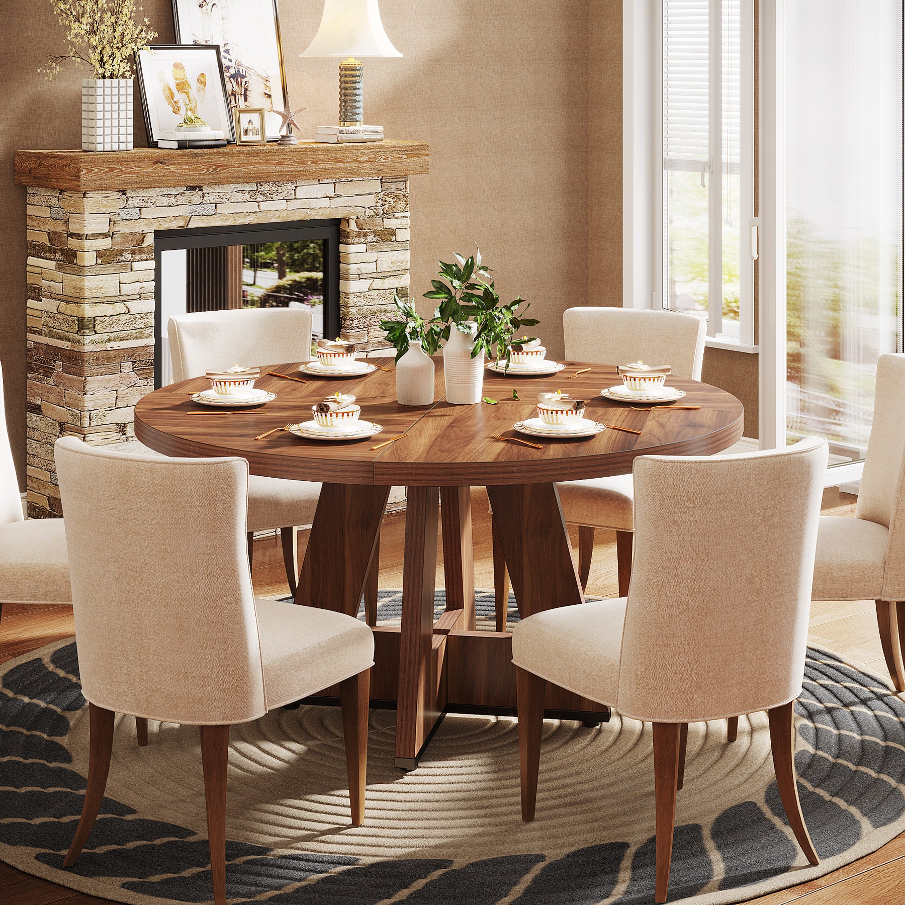 47" Round Dining Table for 4