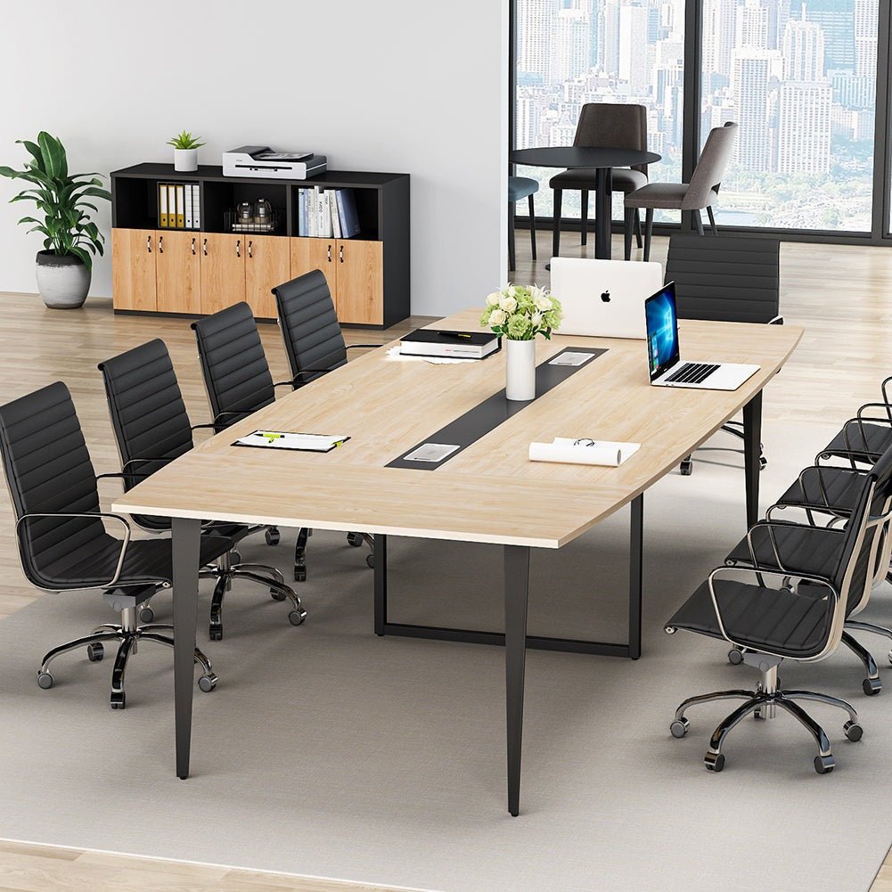 Tribesigns Conference Table, Modern 6FT / 8FT Boat Shaped Meeting Table Tribesigns