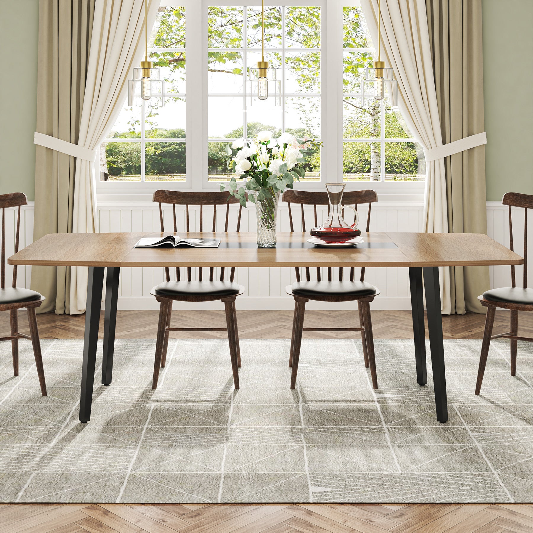 Rectangle Dining Table Kitchen Table for 6