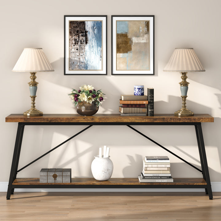 Little Tree 70.9" Console Table, Extra Long Sofa Table Behind Couch