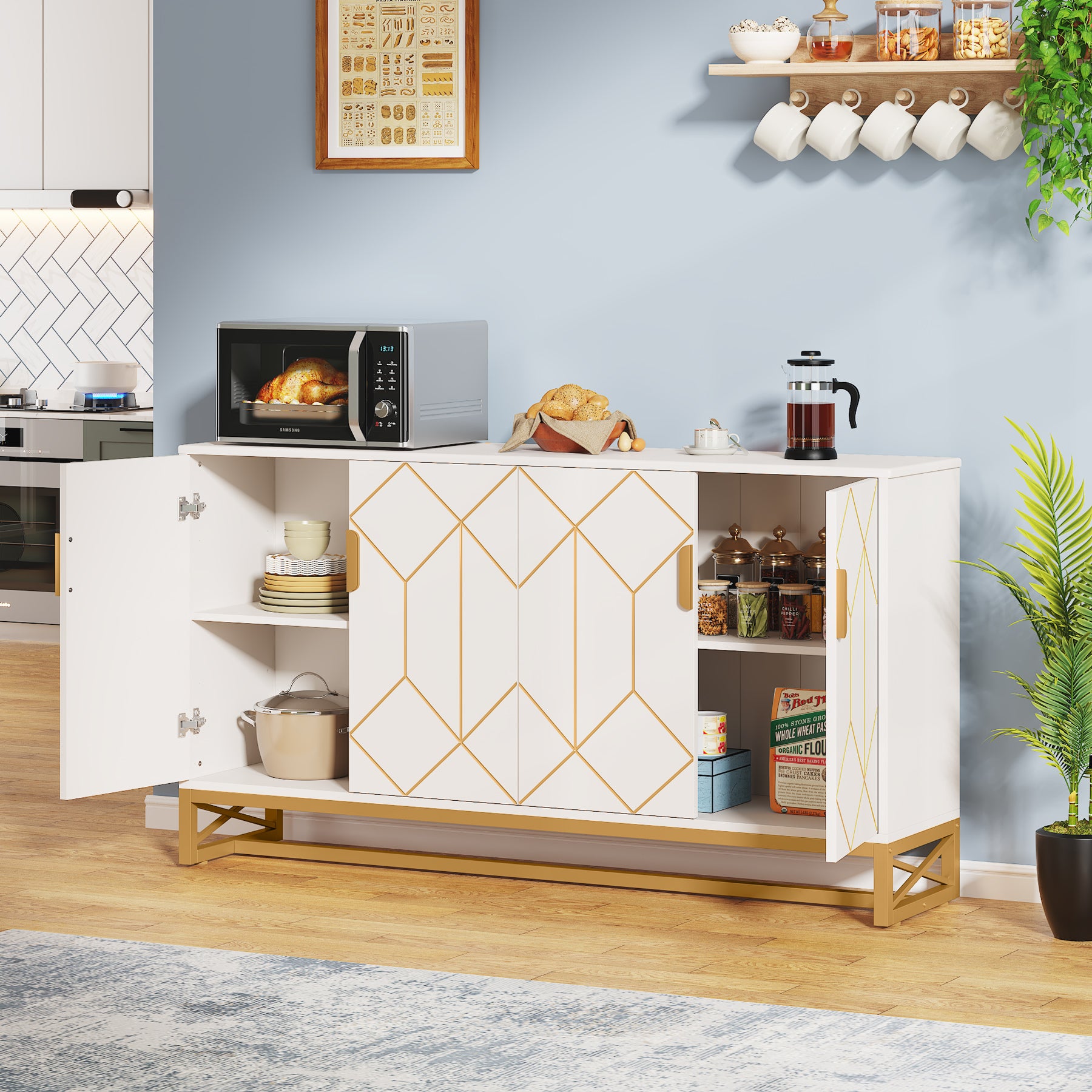Sideboard Buffets Cabinet with Storage Shelves