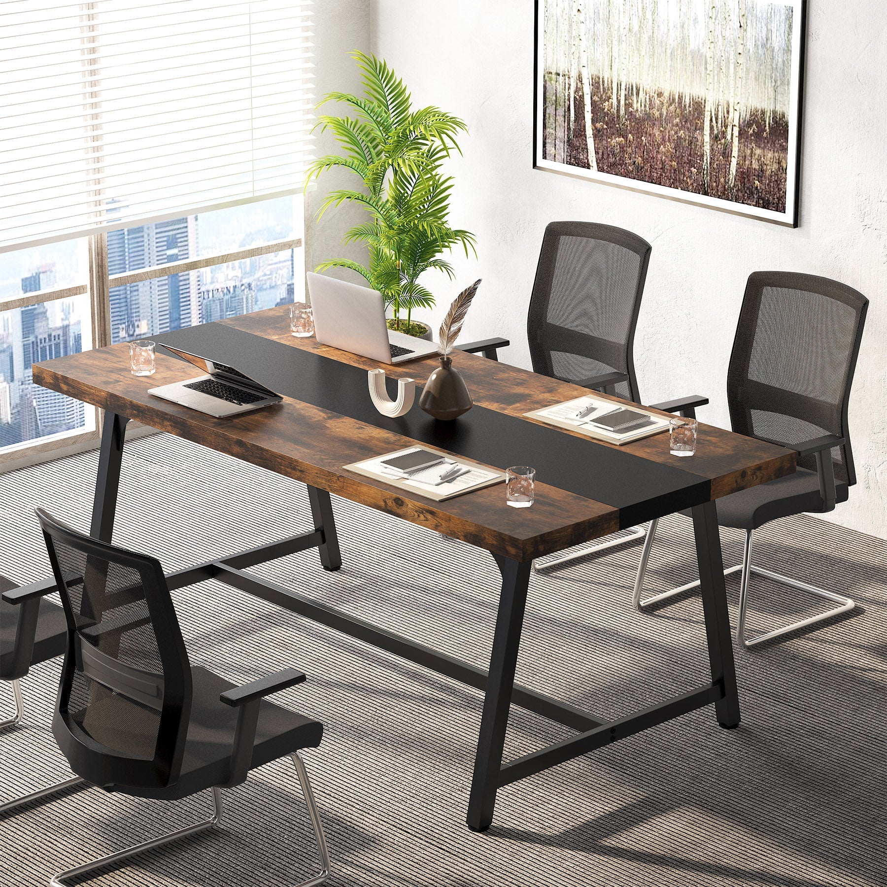 Tribesigns 6FT Conference Table, 70.8” Executive Desk Office Computer Meeting Table Tribesigns