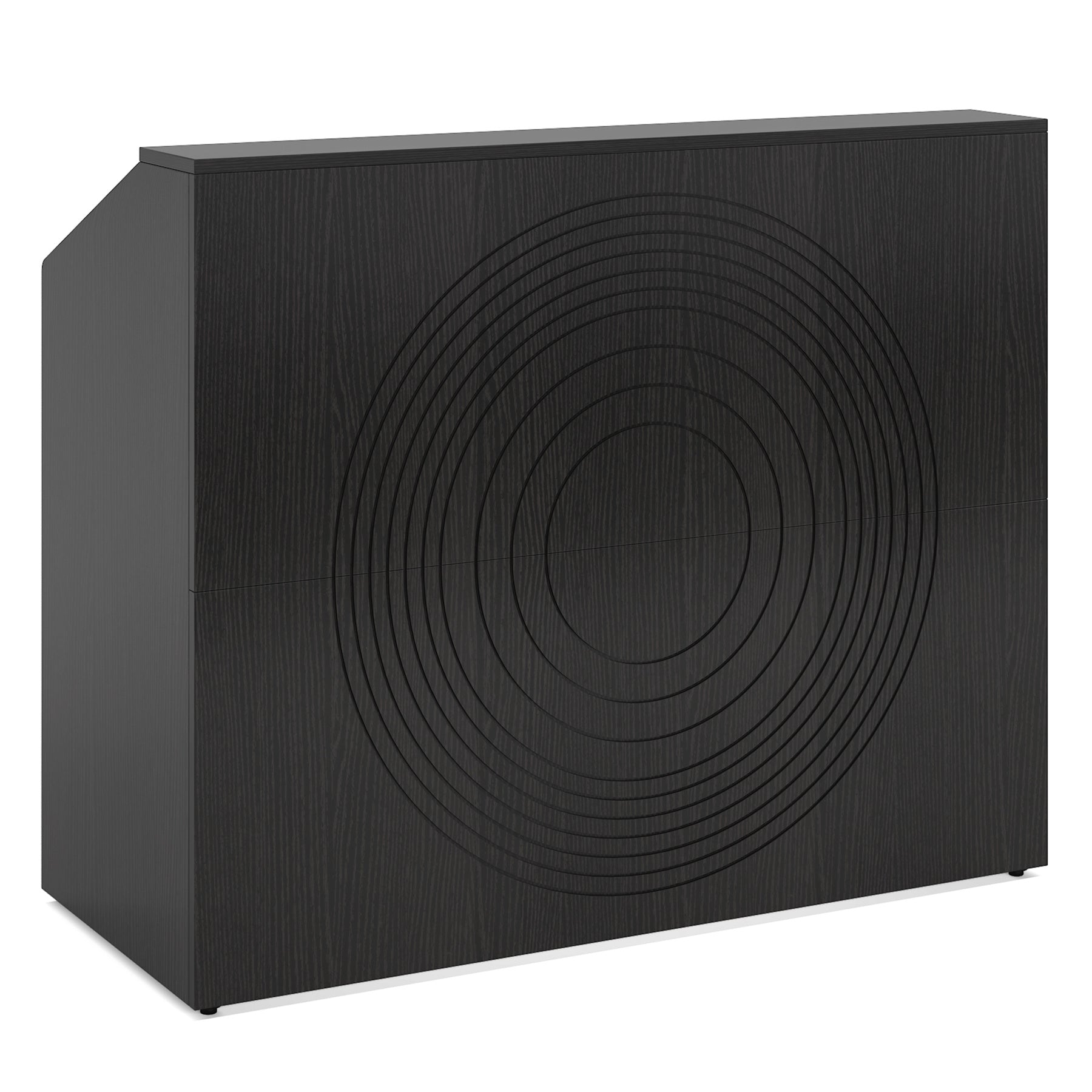 46.5" Reception Desk, Modern Front Desk Counter Table with Open Shelves Tribesigns