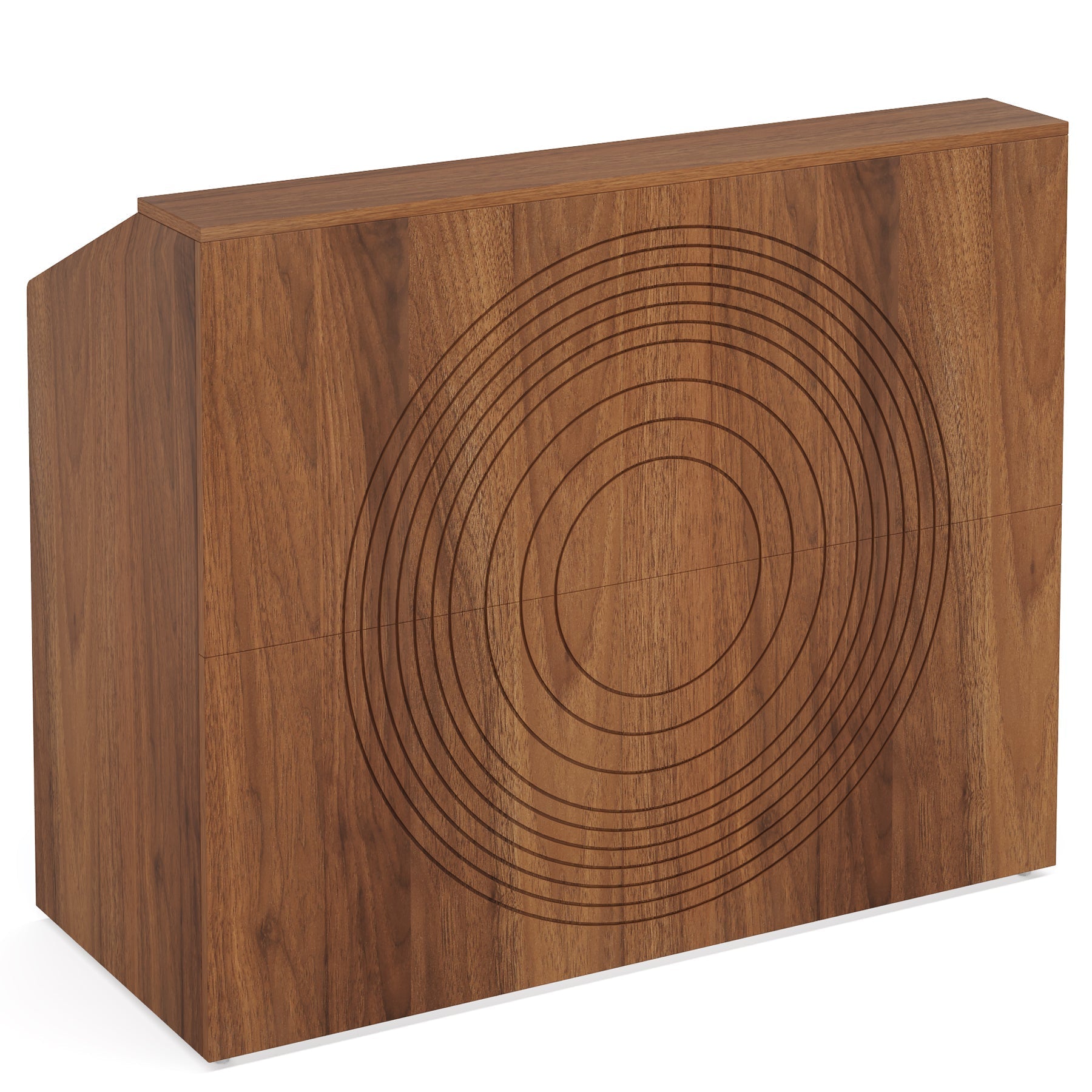 46.5" Reception Desk, Modern Front Desk Counter Table with Open Shelves Tribesigns