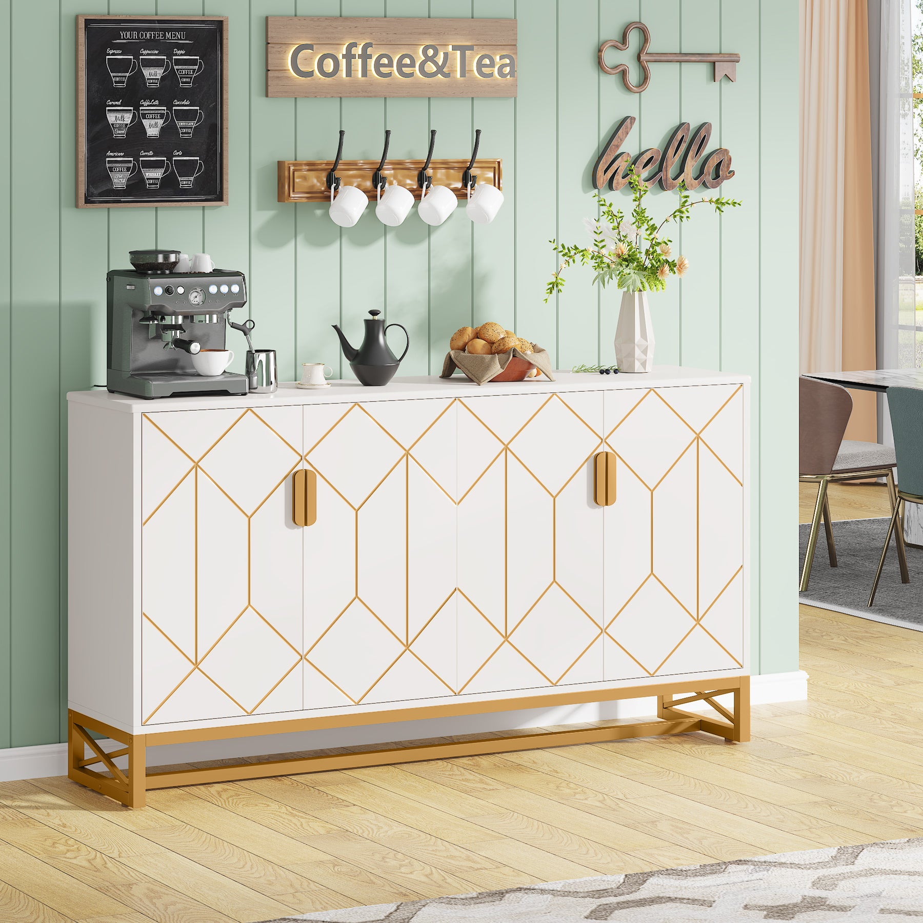 Sideboard Buffets Cabinet with Storage Shelves