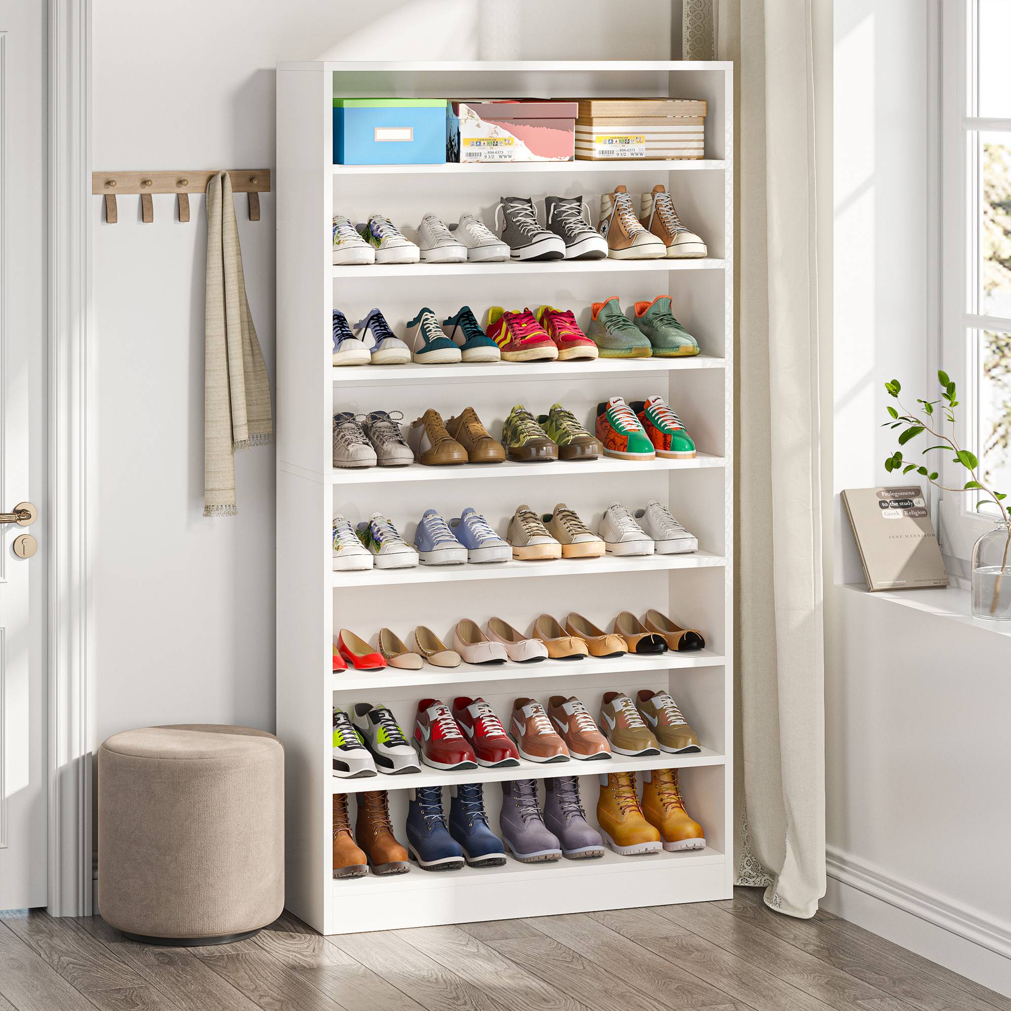 Freestanding Shoe Cabinet, 9-Tier 40-45 Pairs Shoe Storage Rack Tribesigns