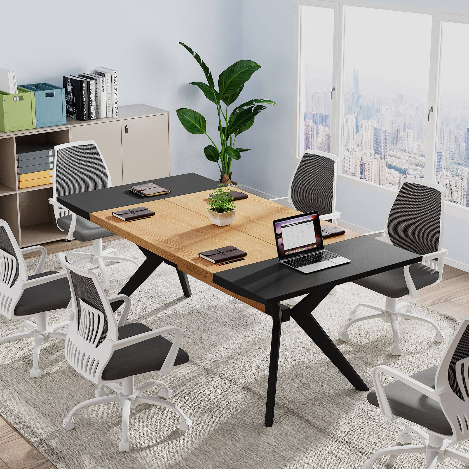 Tribesigns Executive Desk, 63" Computer Office Desk with X-Shape Frame Tribesigns