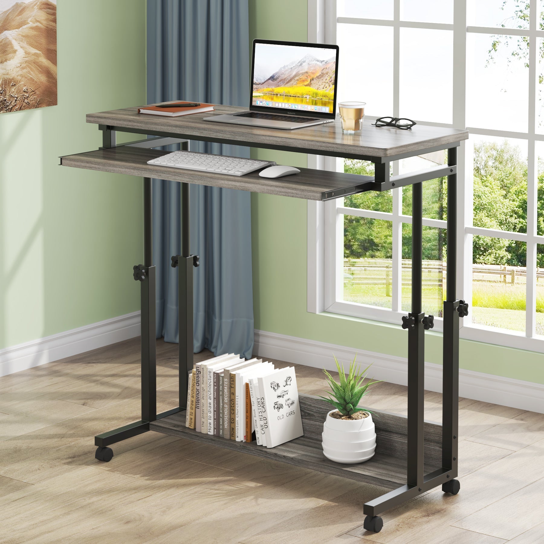 Tribesigns Height Adjustable Desk, Rolling Standing Desk Portable Desk Tribesigns