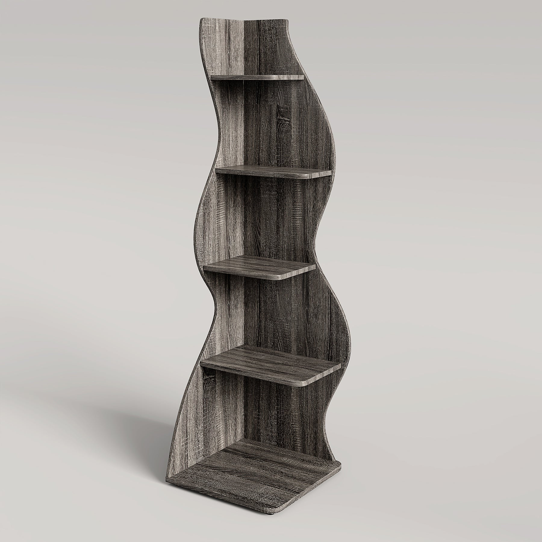 5-Tier Corner Shelf, Modern Wall Corner Bookshelf Bookcase Tribesigns