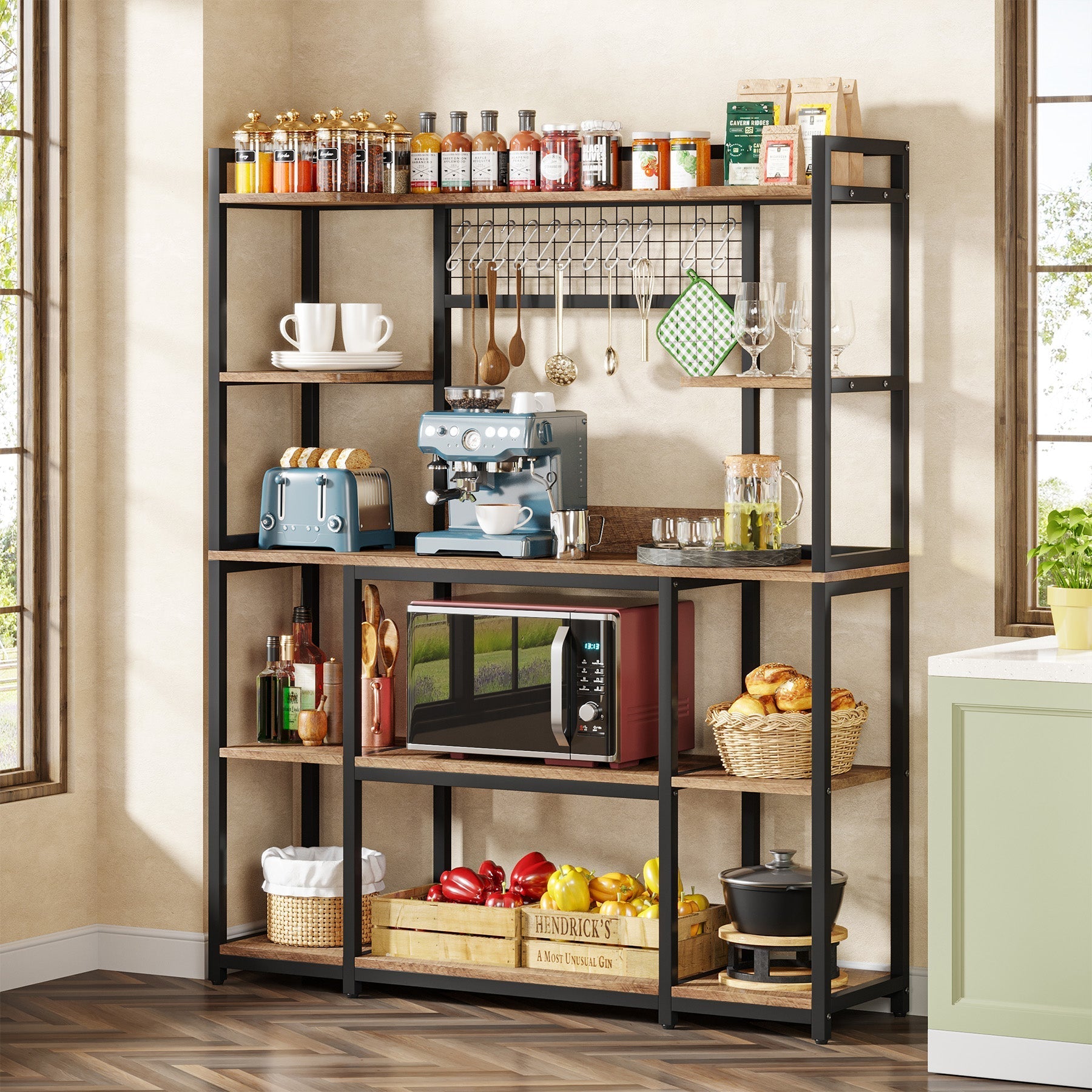 MZG 5-Tier Black Wire Storage Shelf – 30x12x60 Inches, Heavy Duty Stainless Steel Rack (1250 Lbs Capacity)