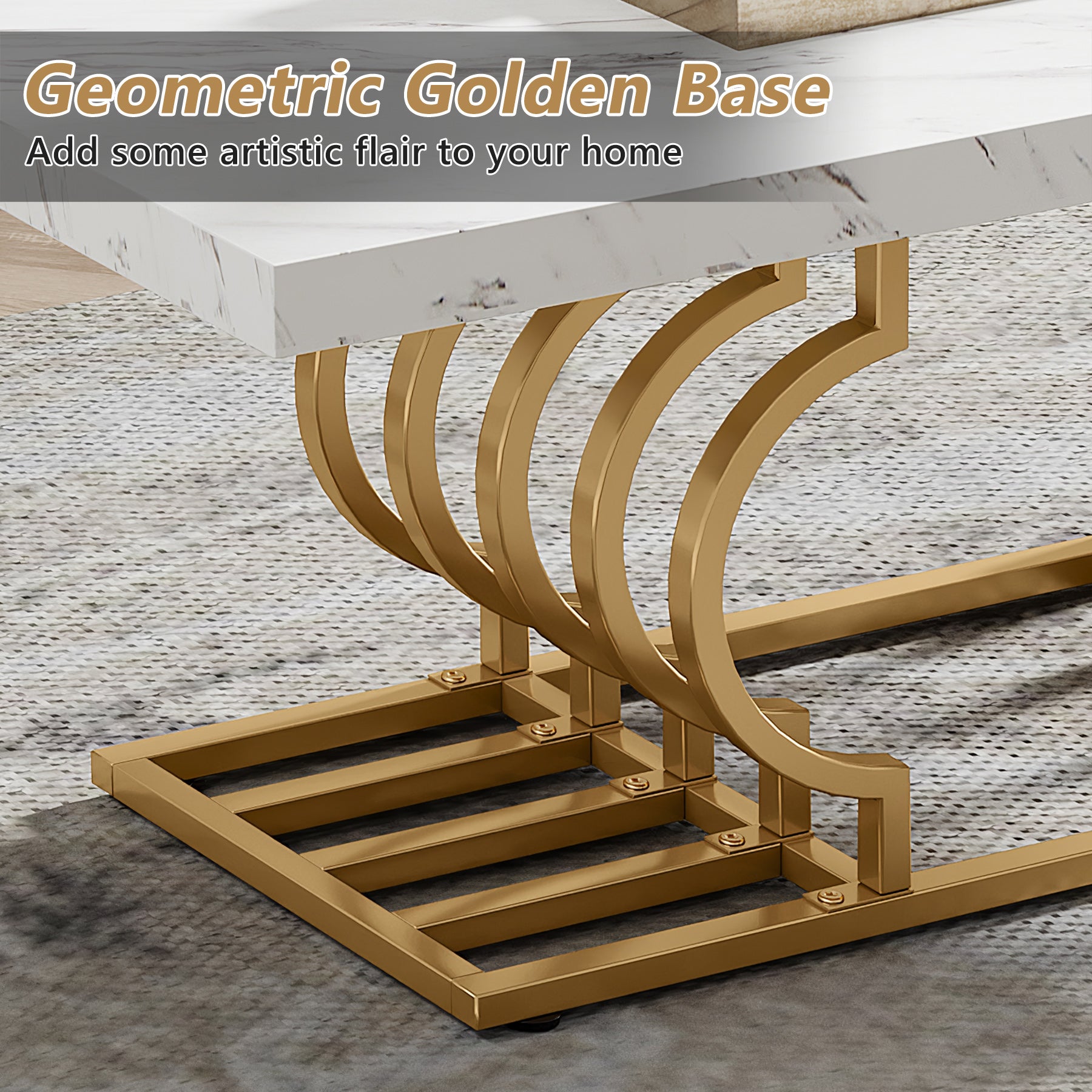 47" Faux Marble Coffee Table