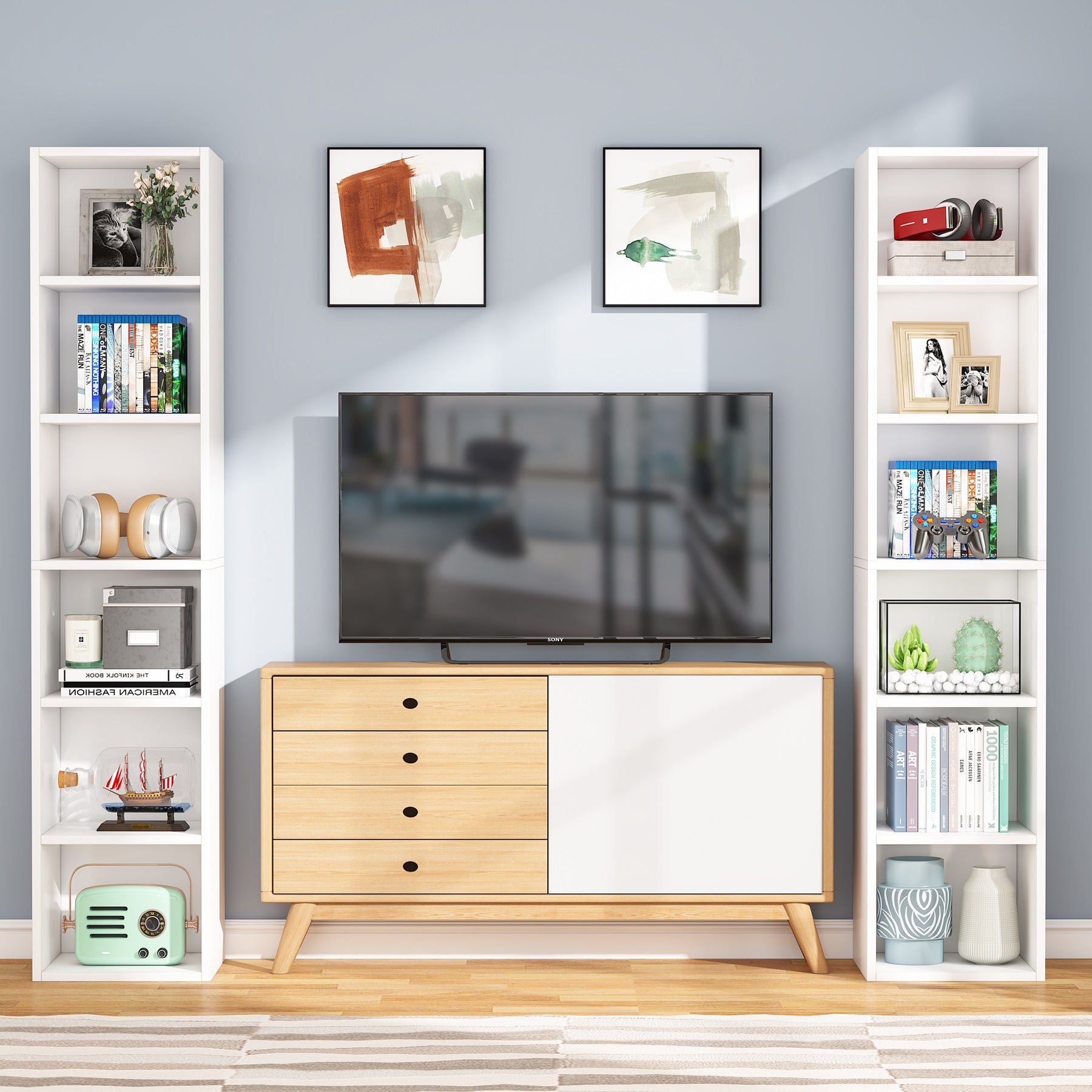 6-Tier Bookcase 70.9" Cube Display Shelves