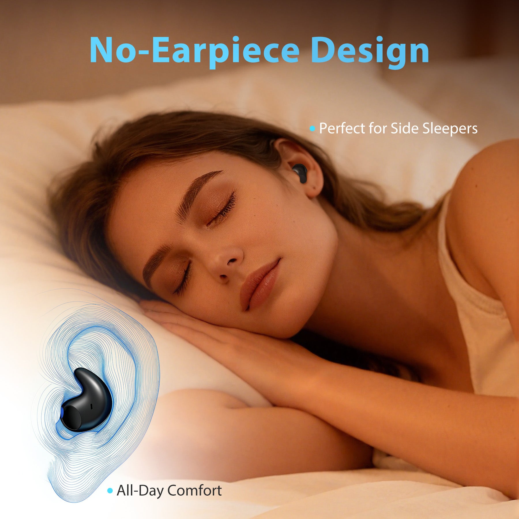 MEGIVEZ Sleep Headphones Bluetooth, Mini Wireless Sleep Earbuds for Side Sleepers