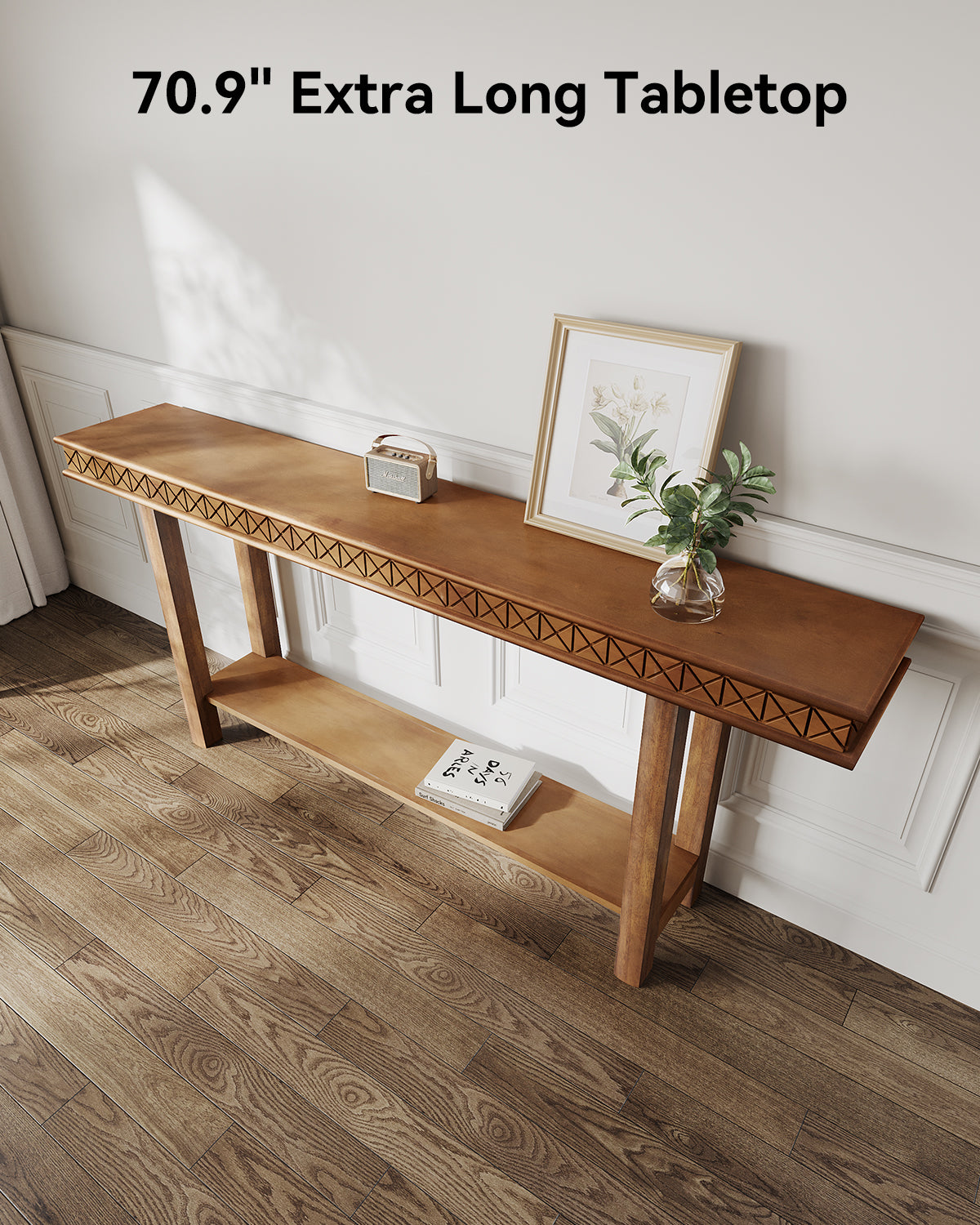70.9" Console Table with Solid Wood Legs