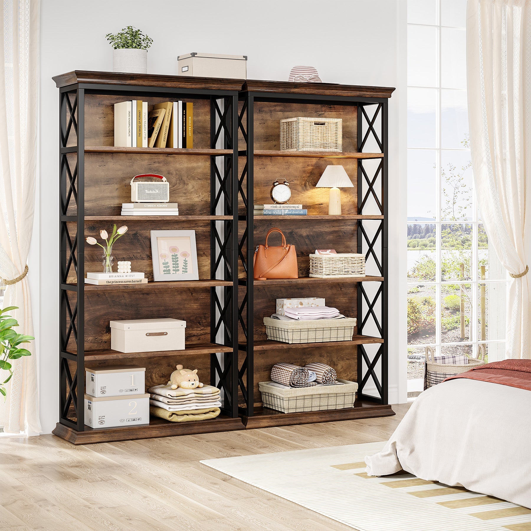 6-Tier Bookshelf, 70.87" Etagere Bookcase for Home Office Tribesigns