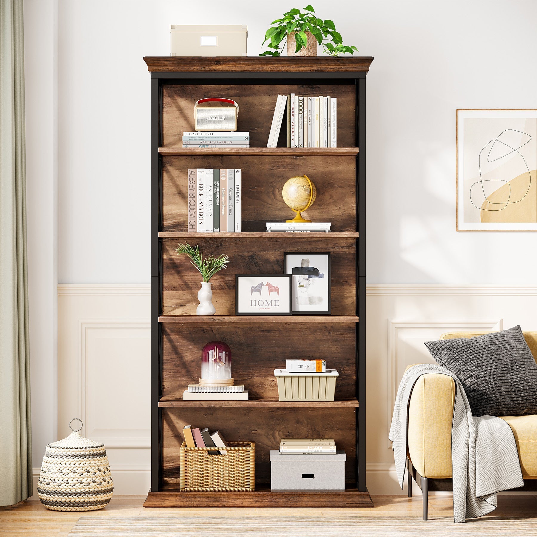6-Tier Bookshelf, 70.87" Etagere Bookcase for Home Office Tribesigns