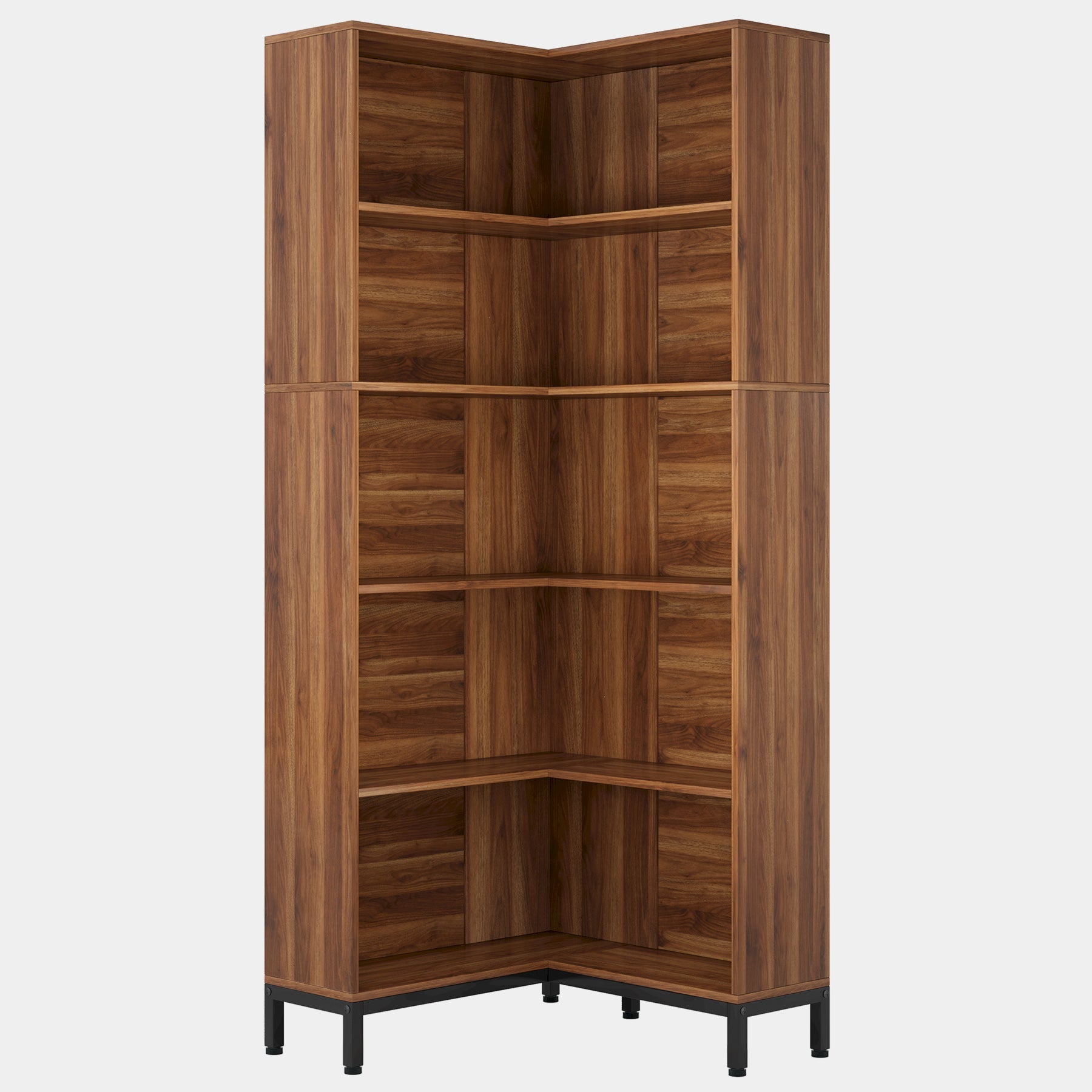 6-Tier Corner Bookcase, 71 inch L-Shaped Etagere Bookshelf Tribesigns