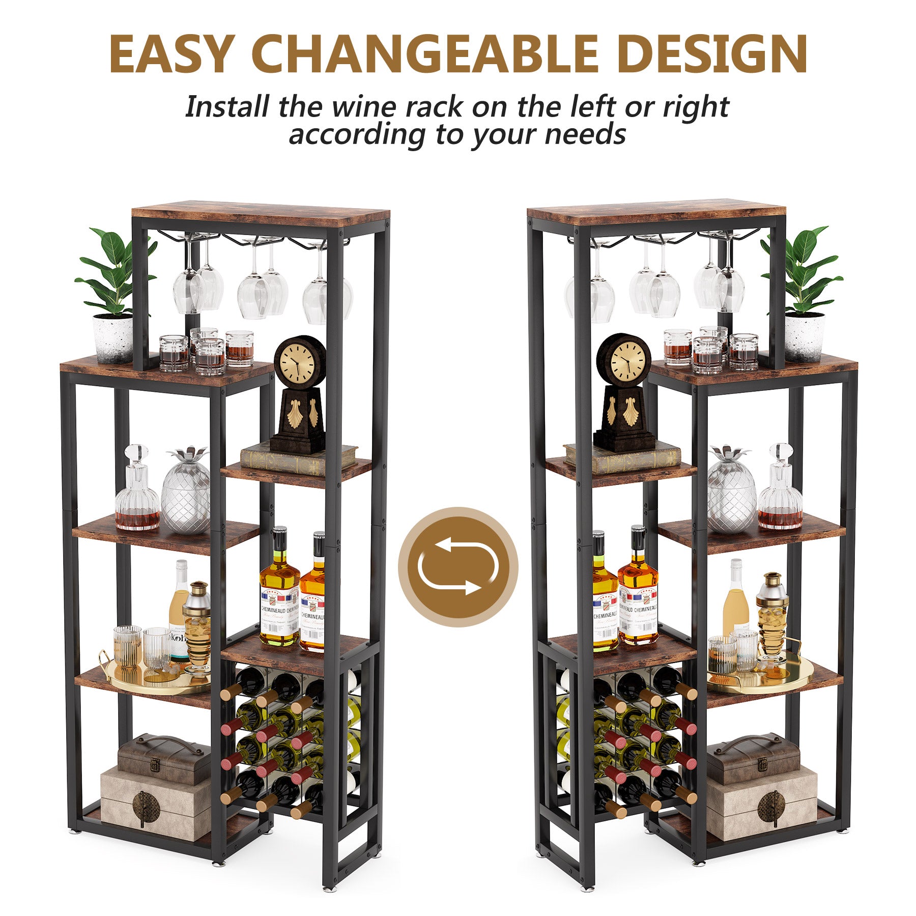 Freestanding Wine Rack with Glass Holder