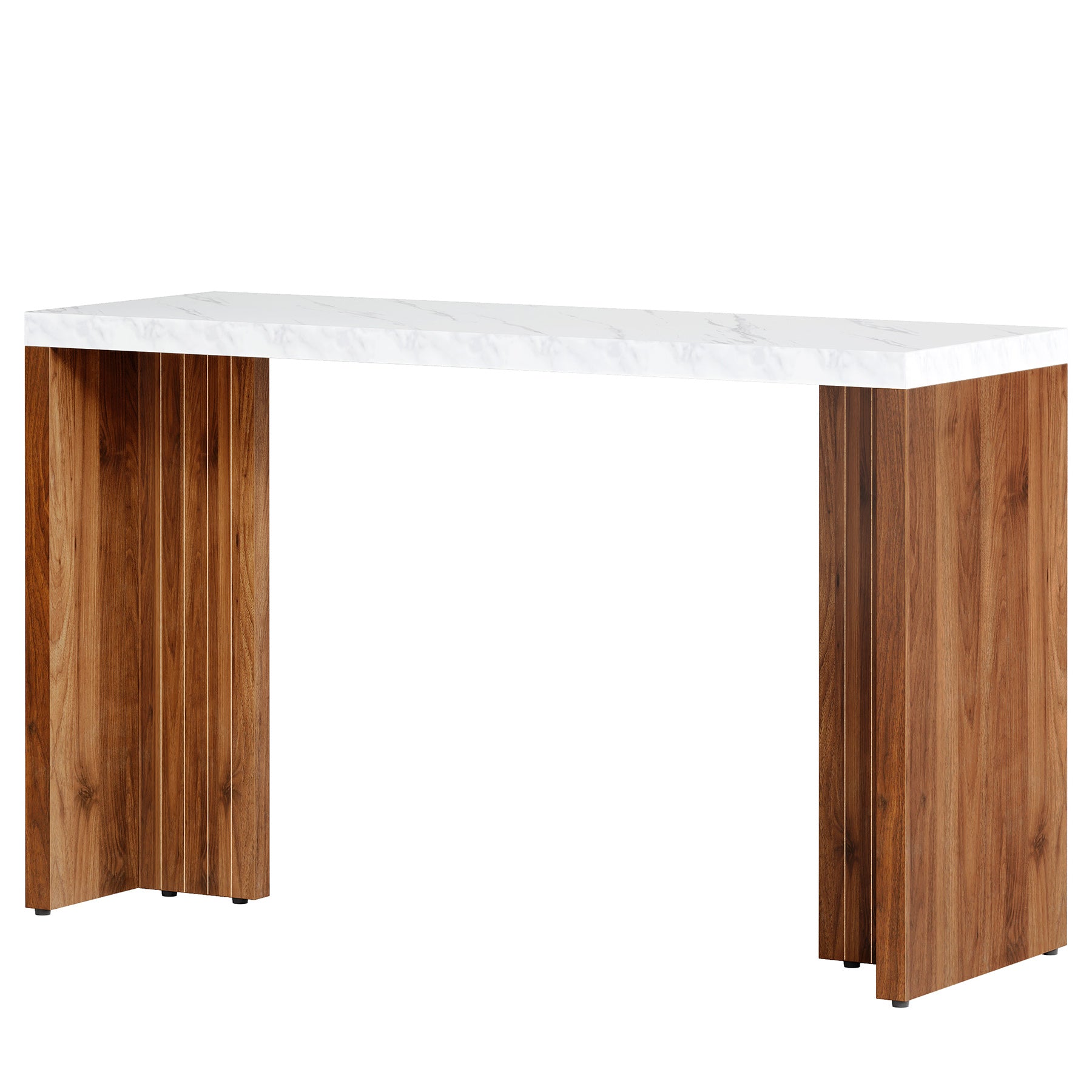 55" Home Bar Table with a Faux Marble Finished Tabletop