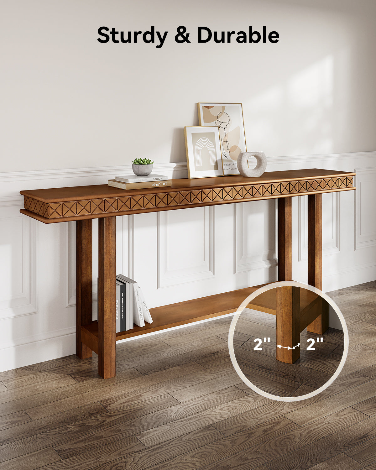 70.9" Console Table with Solid Wood Legs