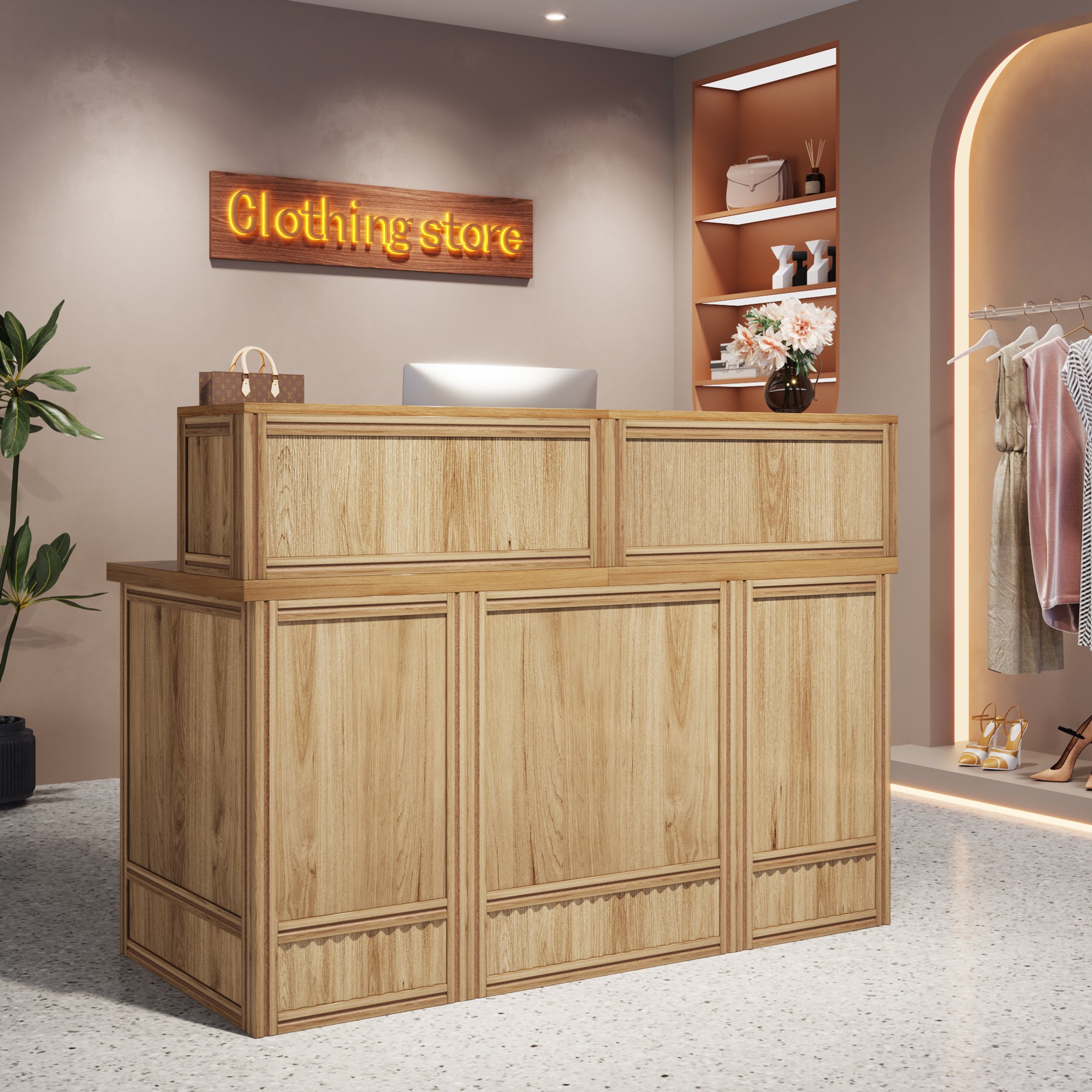 57" Reception Desk with Counter