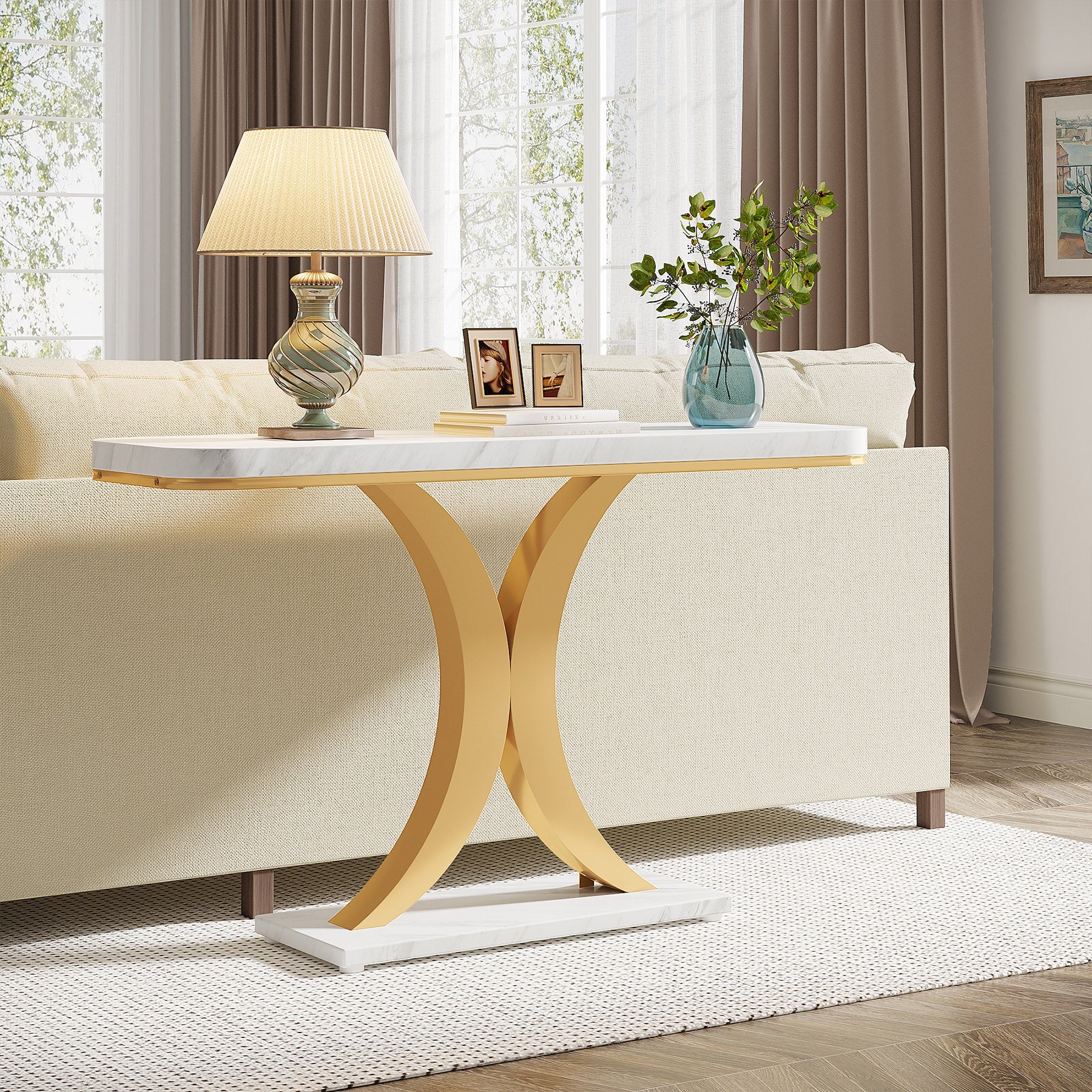 Console Table, 40" Narrow Entryway Foyer Table Tribesigns