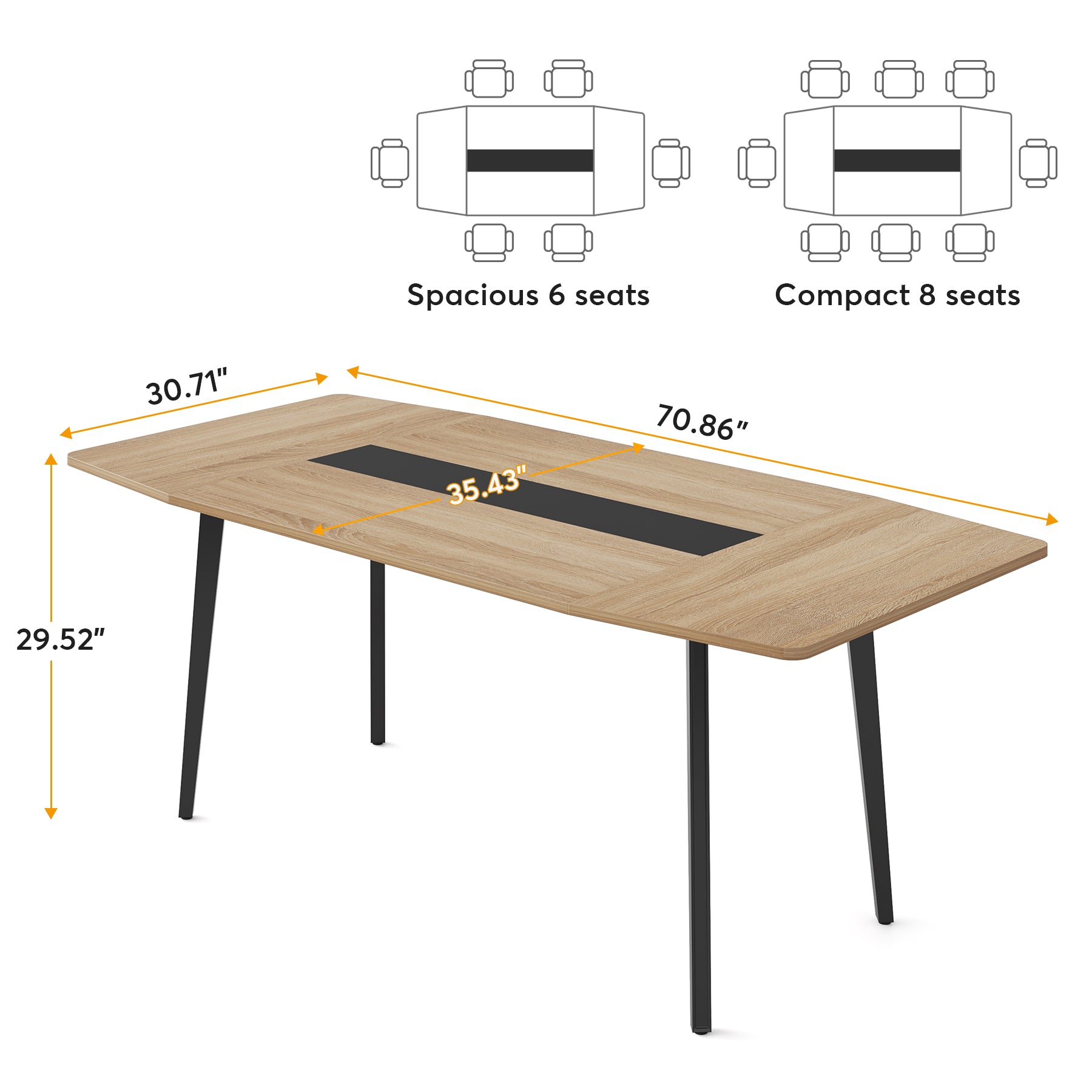 Rectangle Dining Table Kitchen Table for 6